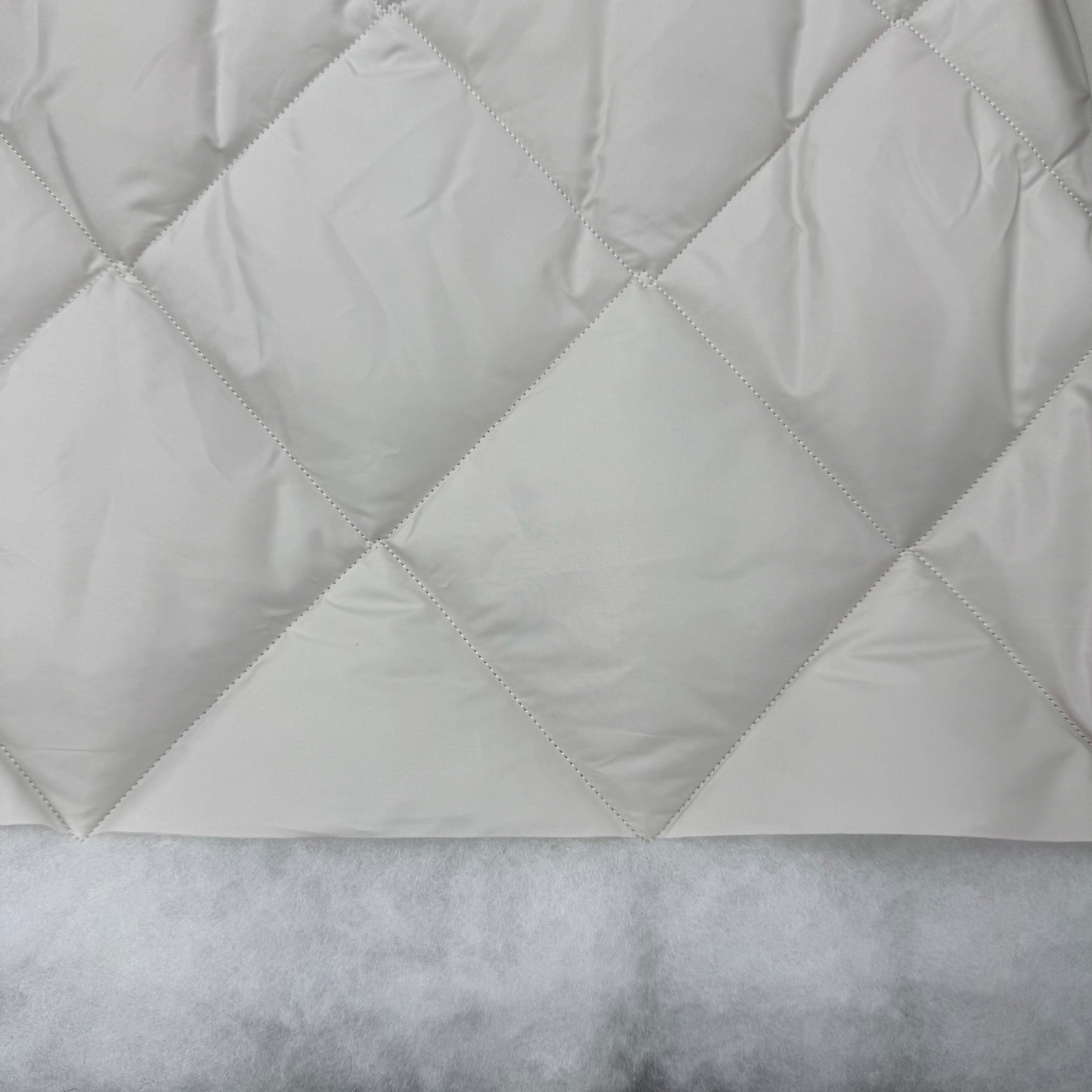 Cream Double Sided Padded Quilted Material Fabric With White Back | SALEXM395