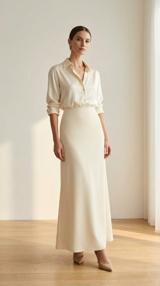 Double Face Wool & Silk Cady NSOU015