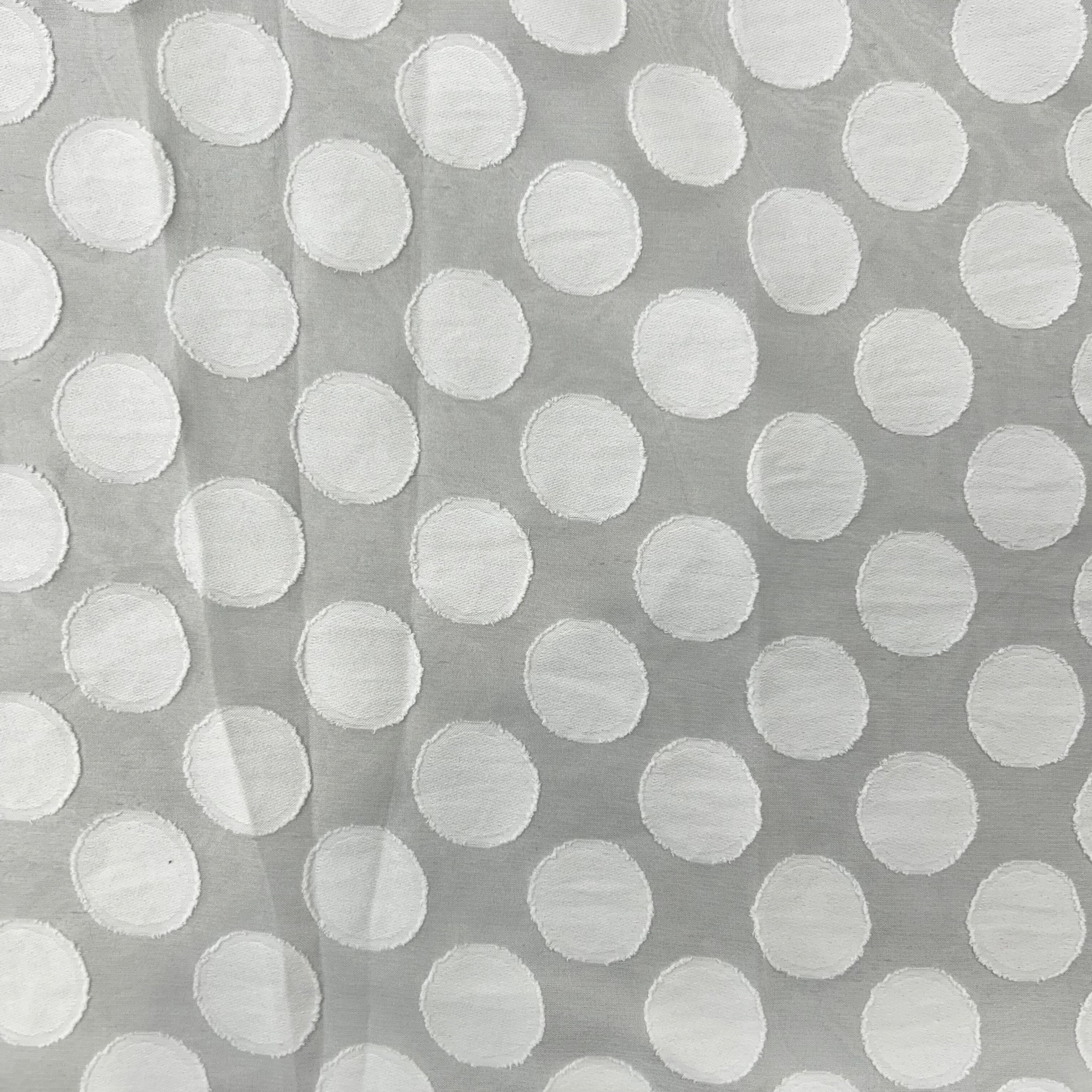 Pattern of white polka dots on a gray background