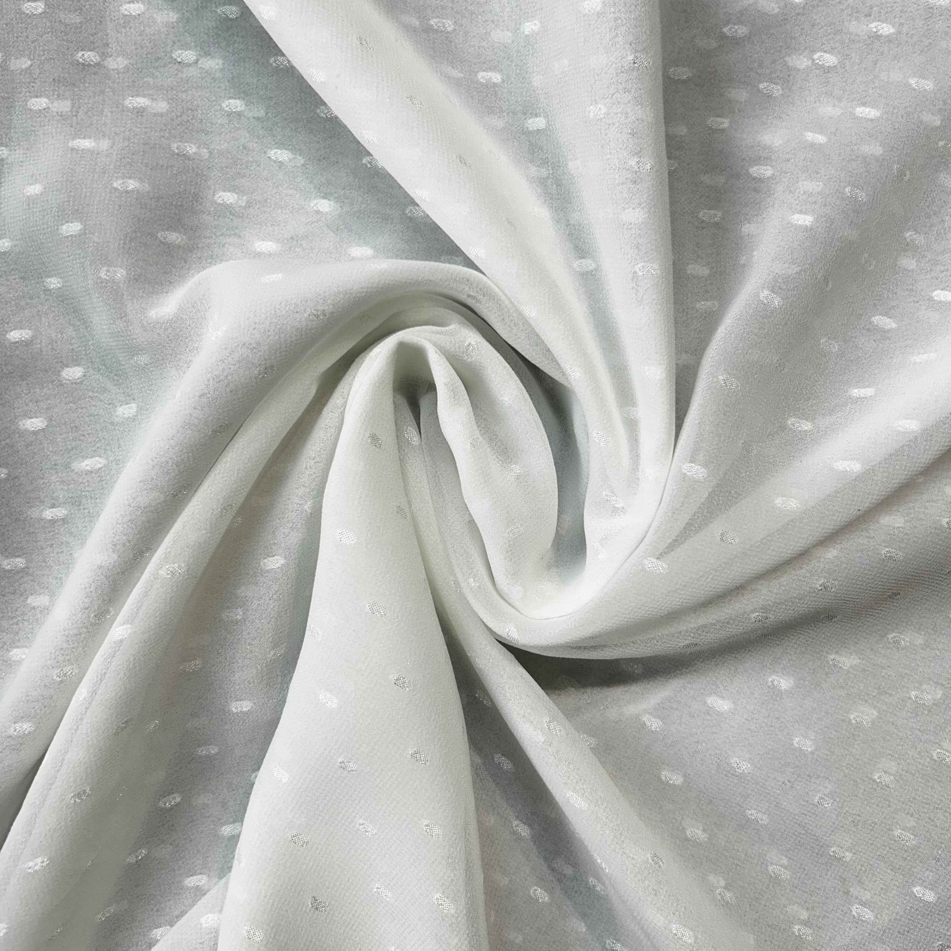 White Folded Dot Fabric