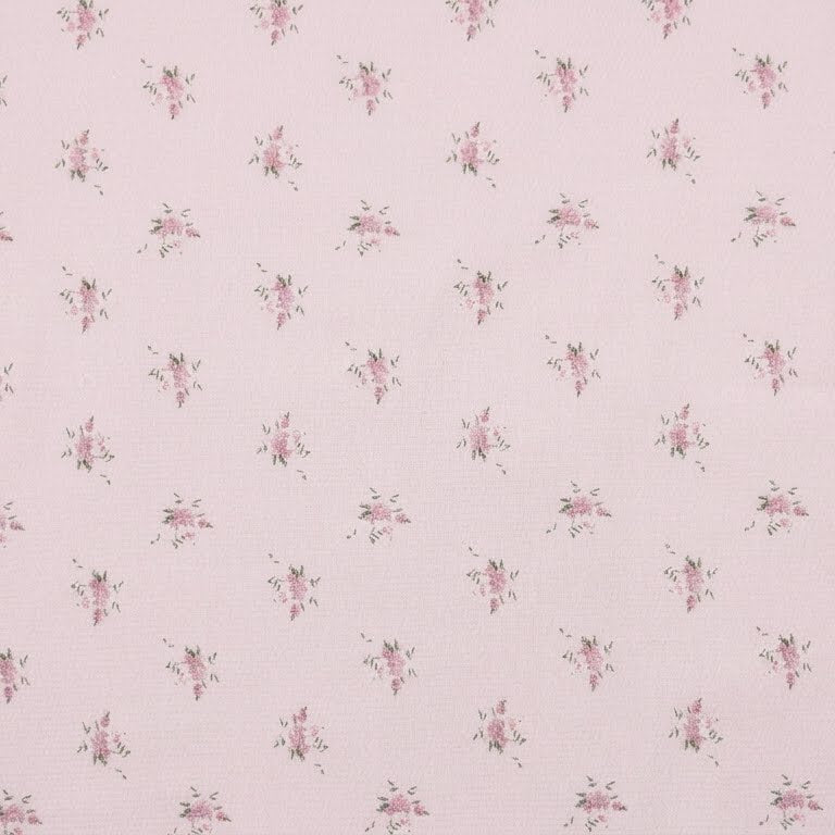 Pink Floral Printed Cotton Jacquard Fabric | SALEXML025