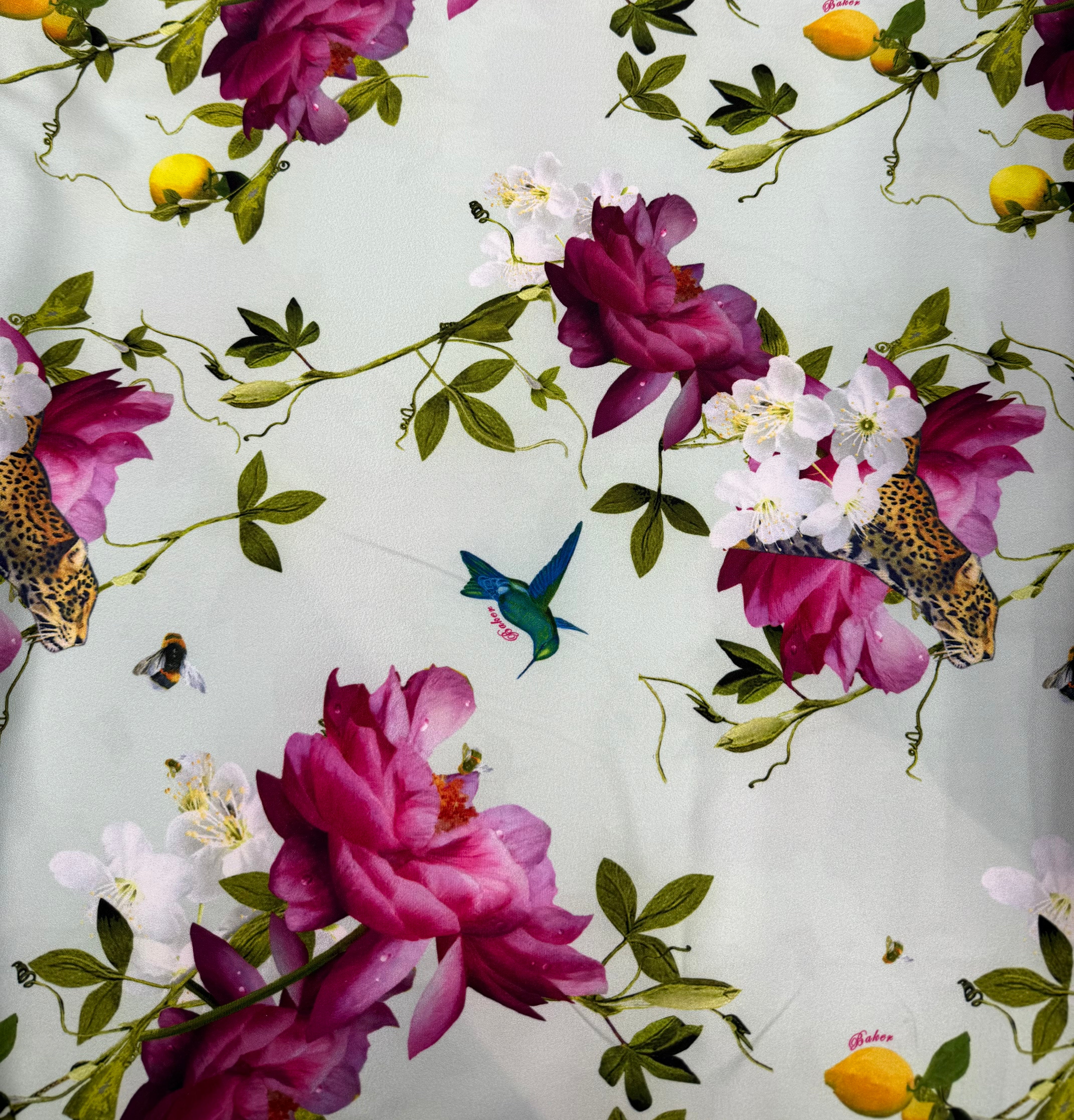 Mint Floral Print Crepe