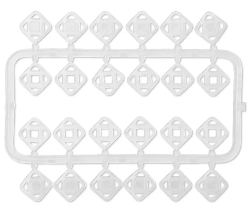 Snap fasteners square, 7mm, transparent