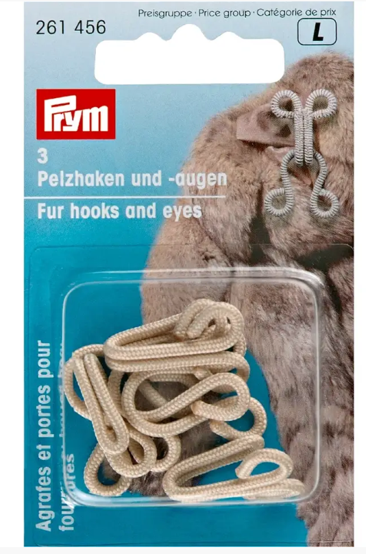 Fur hooks and eyes mild steel, 3pc
