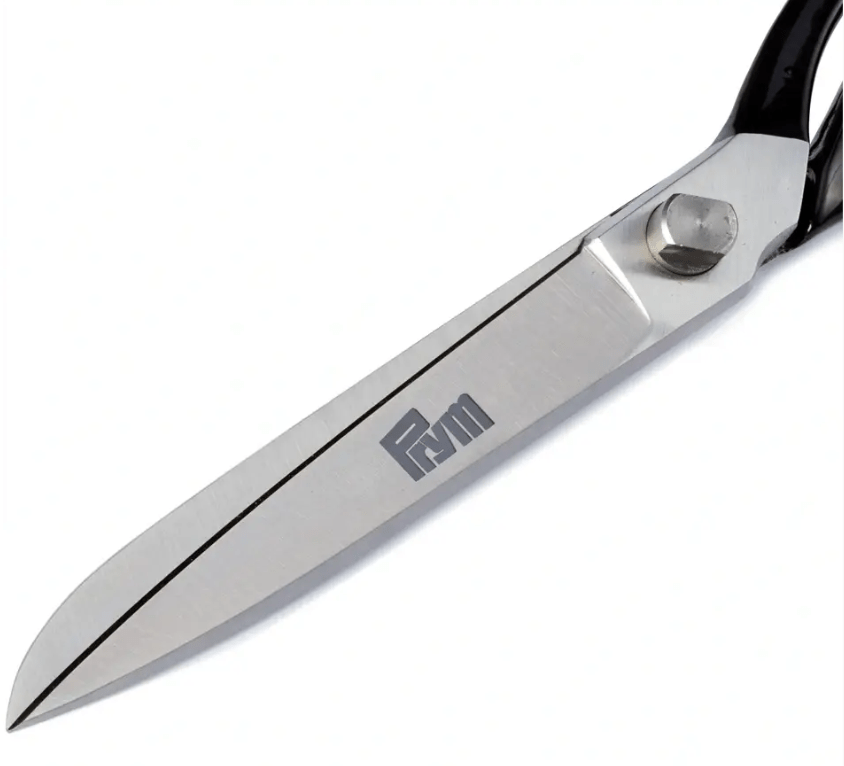 Galedi Pins tailor's scissors with black steel blades and a Prym logo.