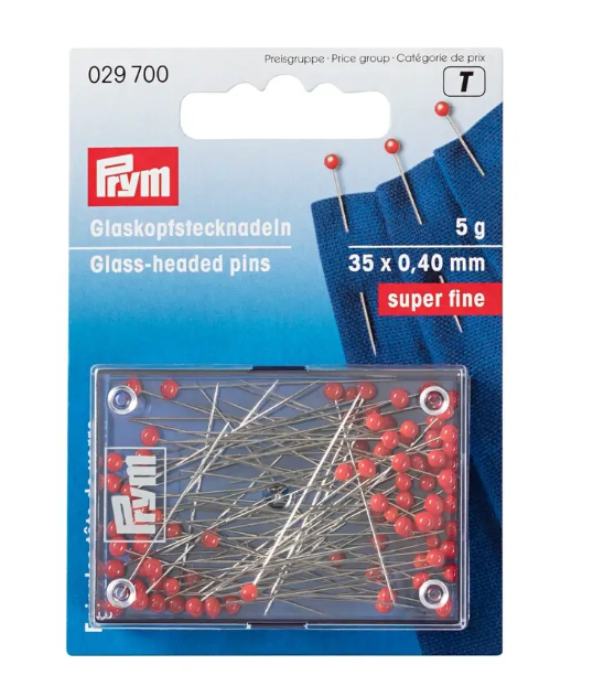 Glass-headed pins, super fine