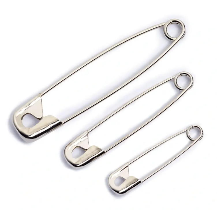 Safety pins, 50mm, silver-coloured, 50 items