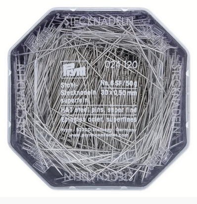 Pins, 0.50 x 30mm, silver-coloured, 50g, plastic box