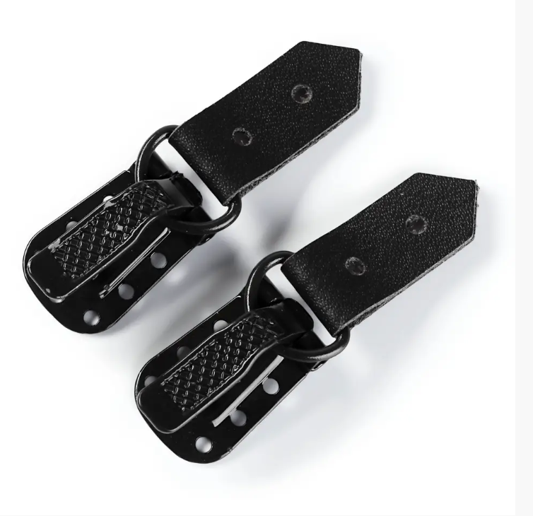 Fur hook clips leather