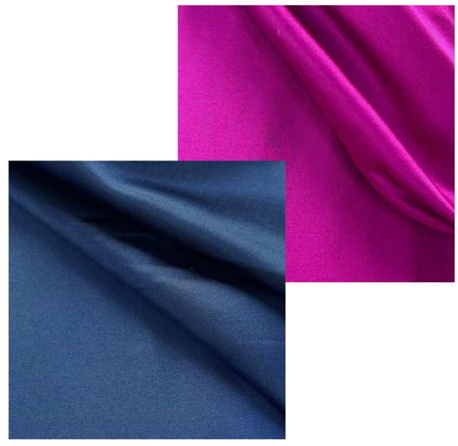 Navy & Hot Pink Heavy Viscose Silk Satin | BS007 1056