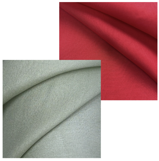 Red and Olive 100% Silk Mousseline Chiffon | BEL002 1870