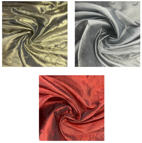 Taffeta Embroidered Polyester Textile Fabric | SALEXML462 - 464