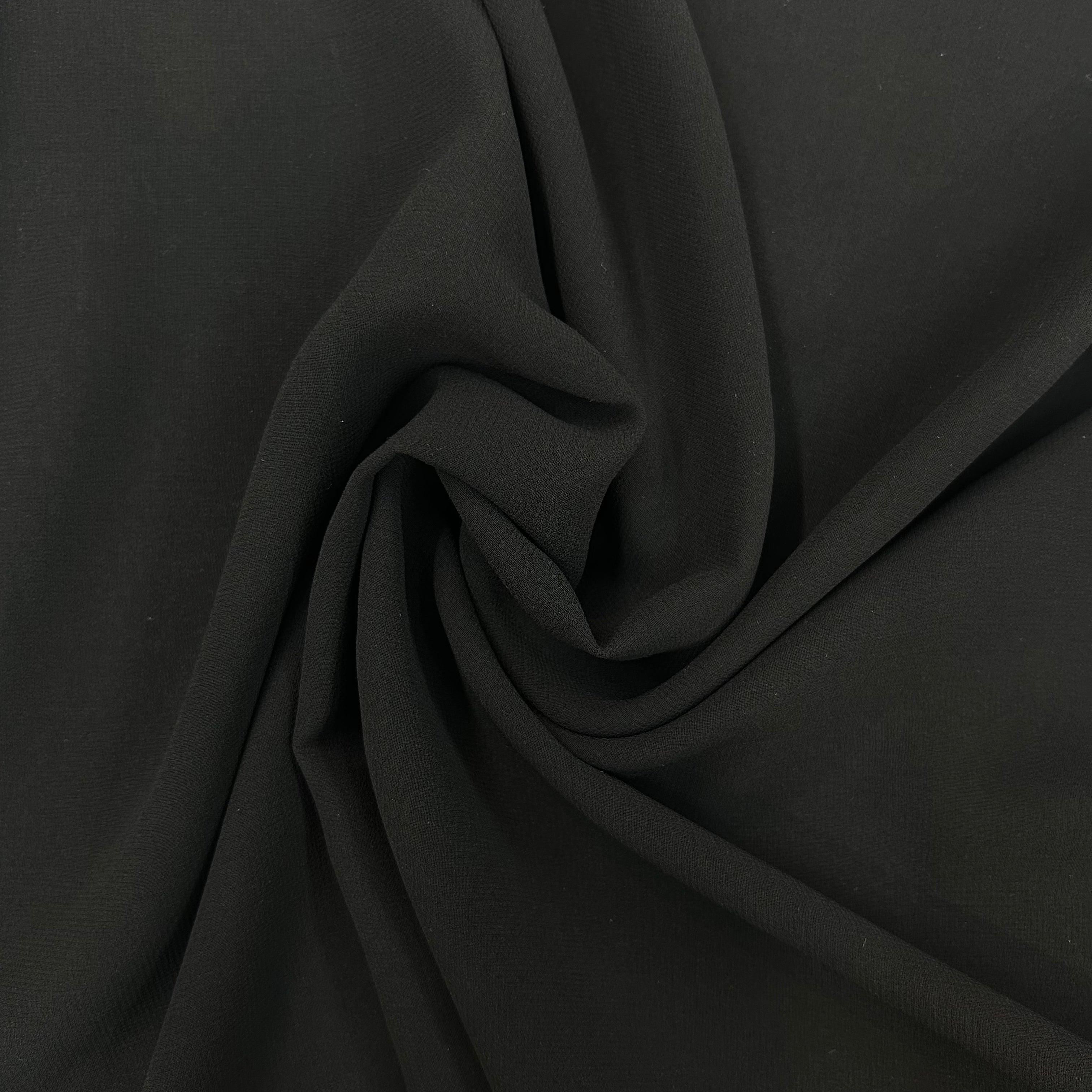 Close-up of black fabric with folds