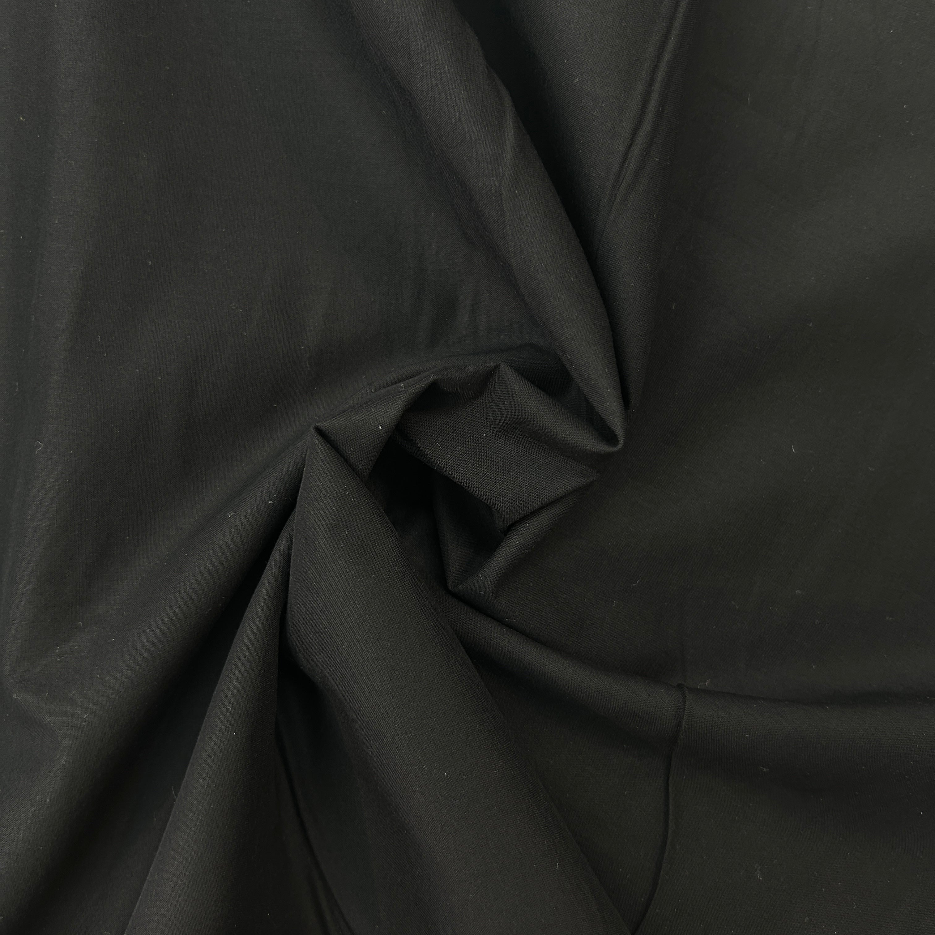 Close-up of black fabric with folds