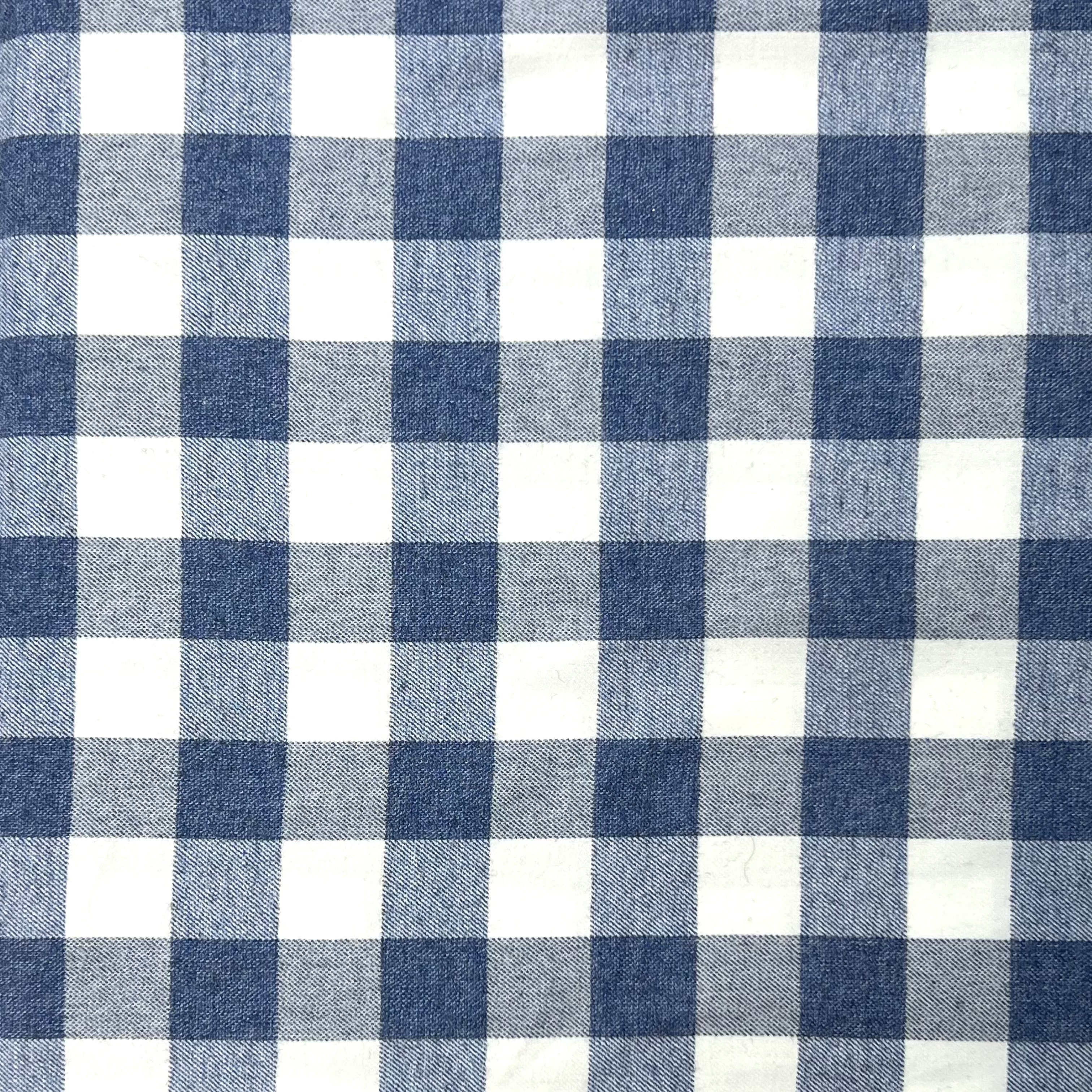 Blue and white checkered fabric pattern