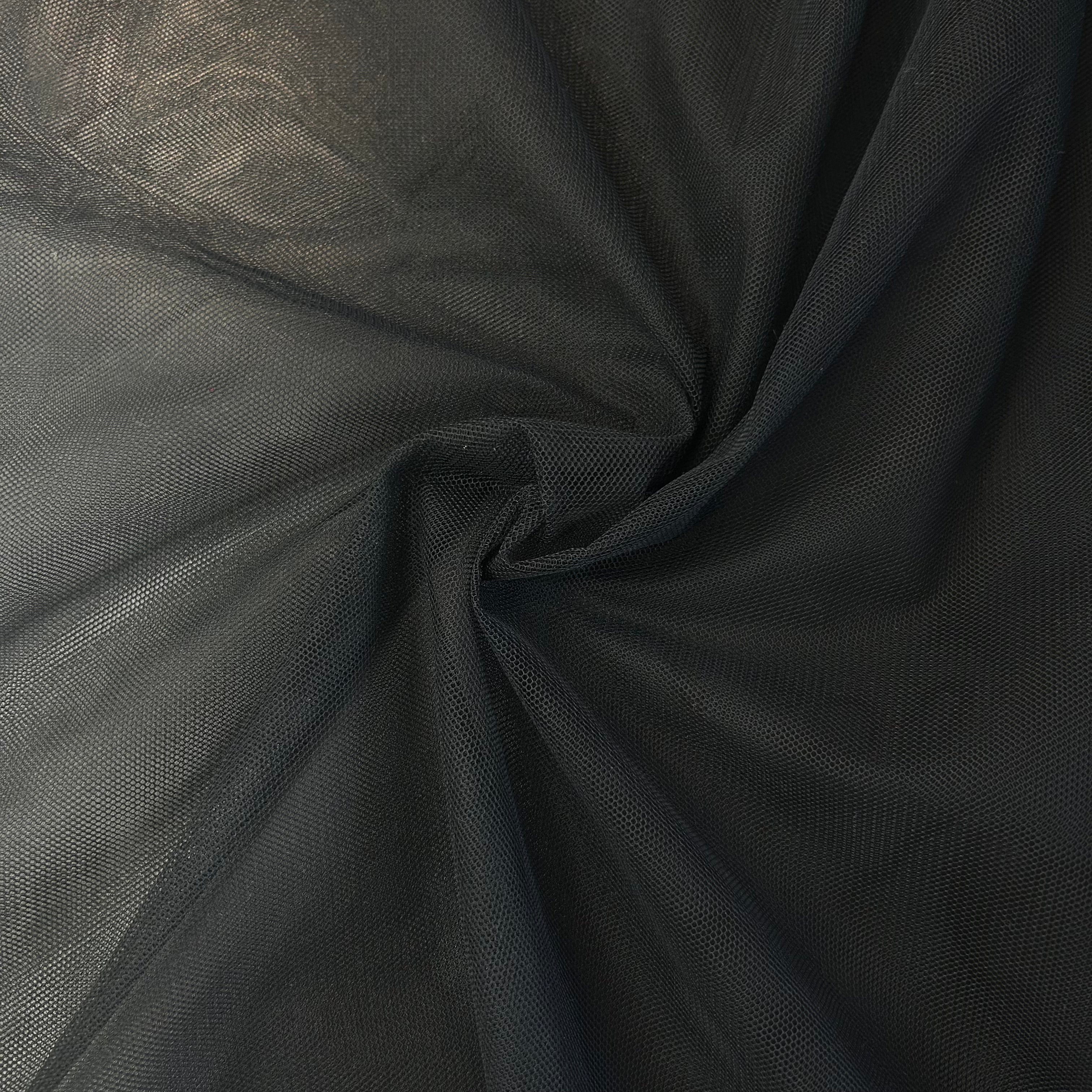 Black Soft Tulle Lightweight Mesh Fabric- SALEXM184