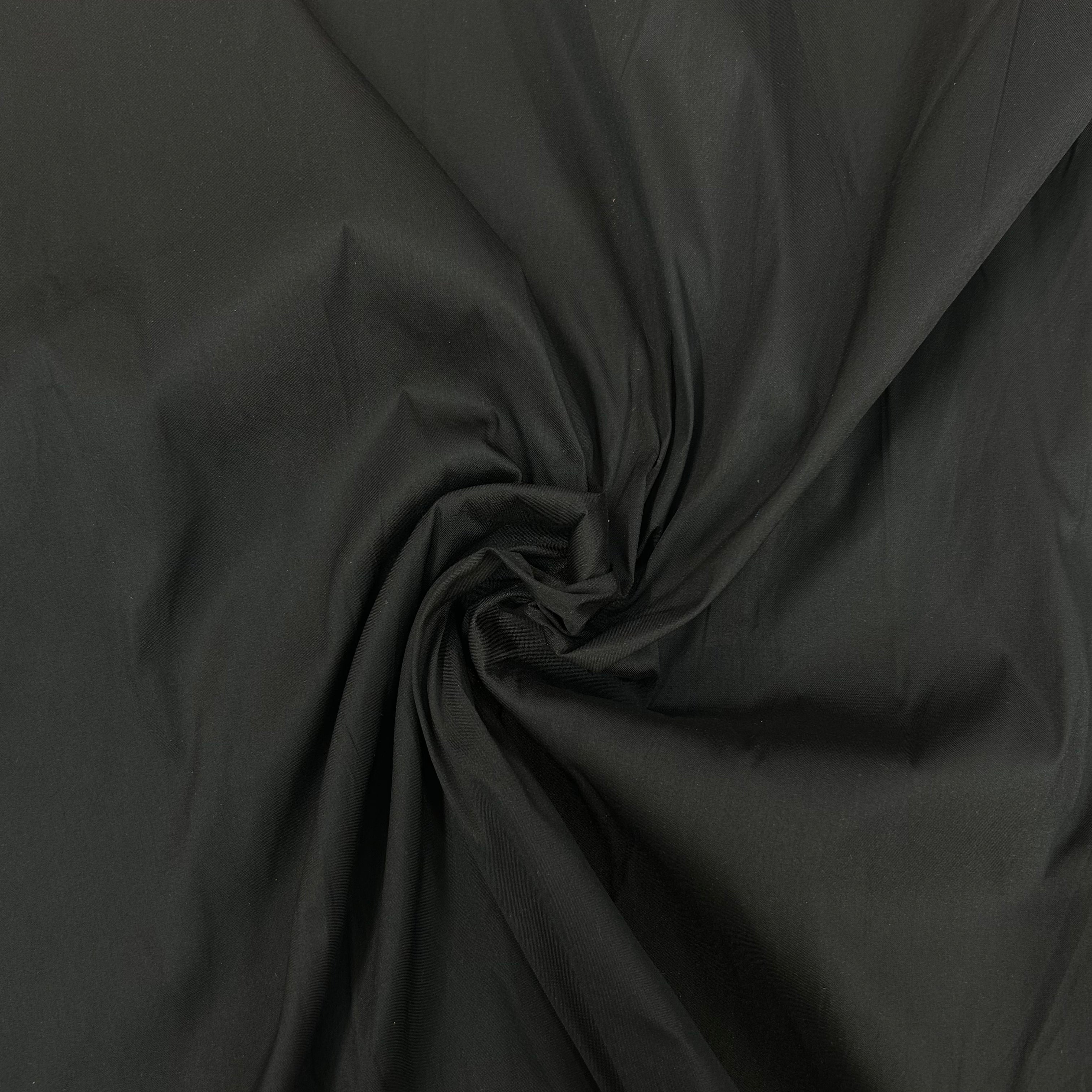 Solid Black Polyester Taffeta Knit Fabric | SALEXML020