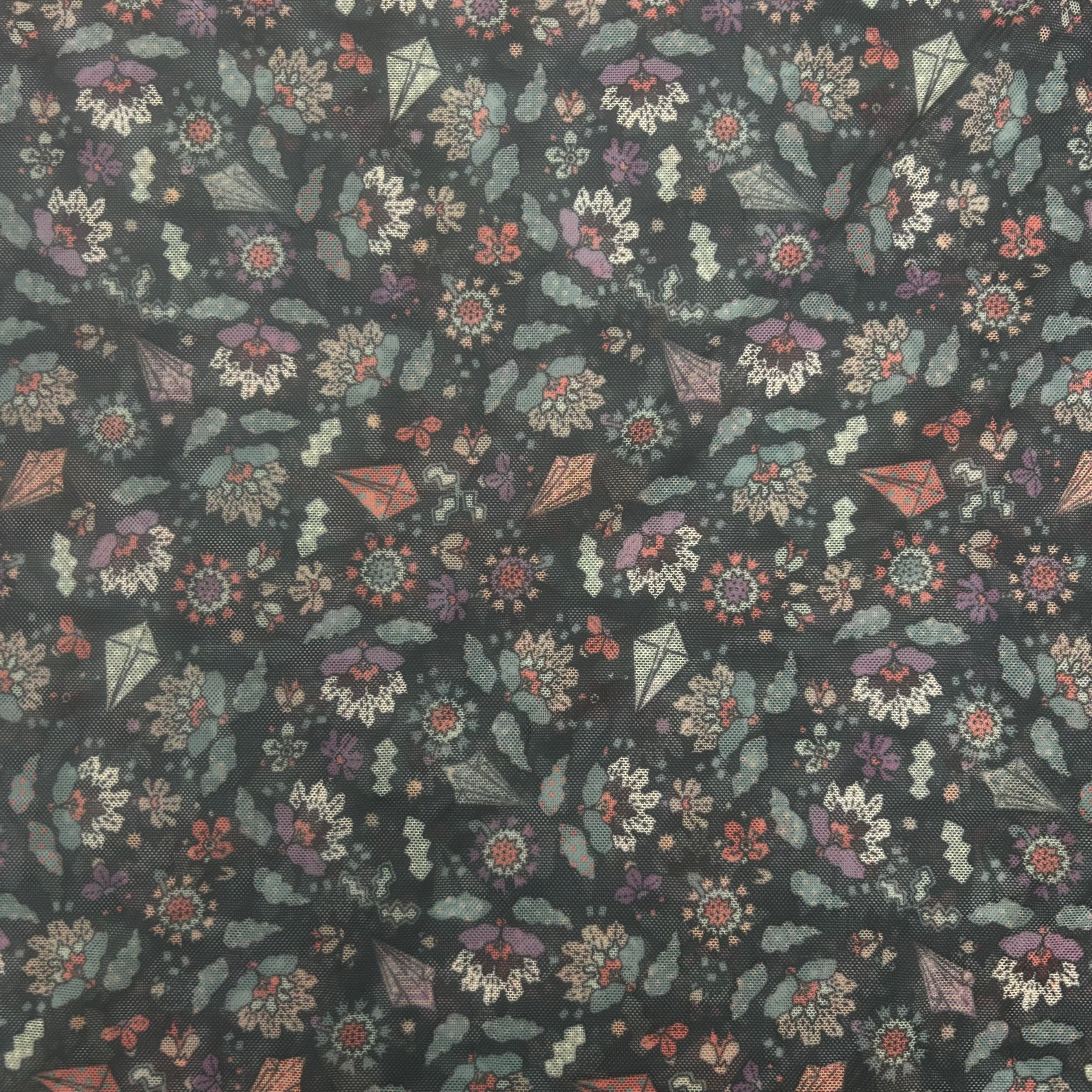 Printed Tulle Recycled Powermesh |SALEXML046