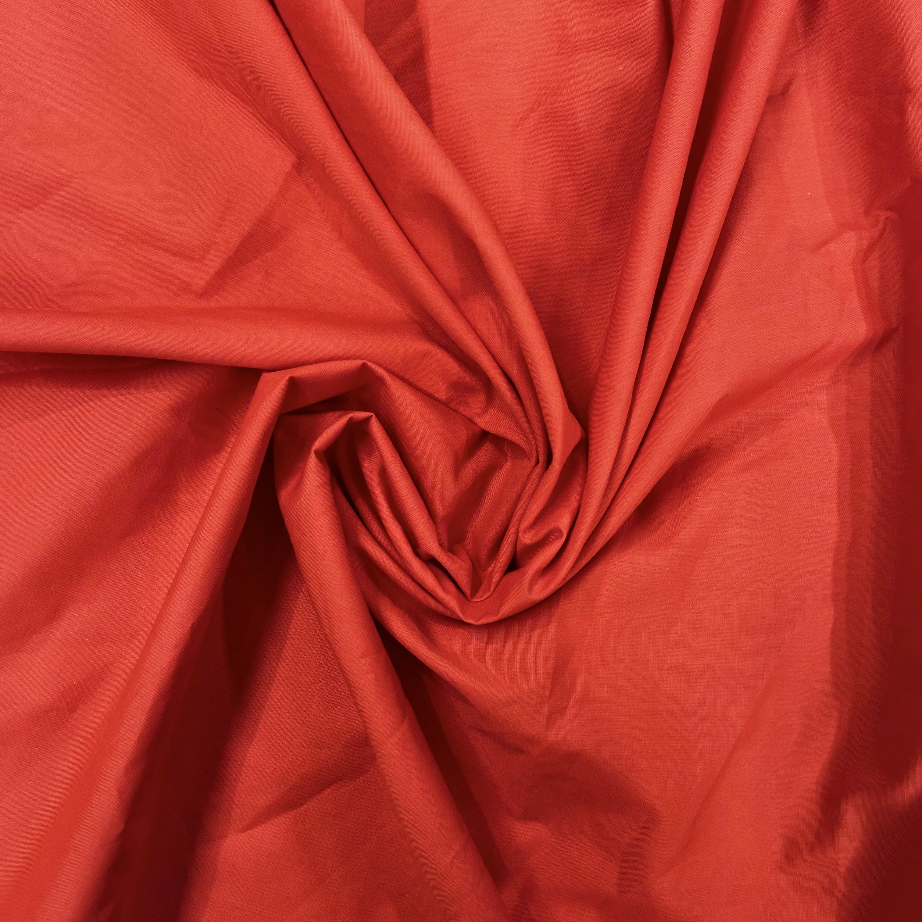 Reddish Orange Fine Cotton Sewing Fabric | SALEXML077