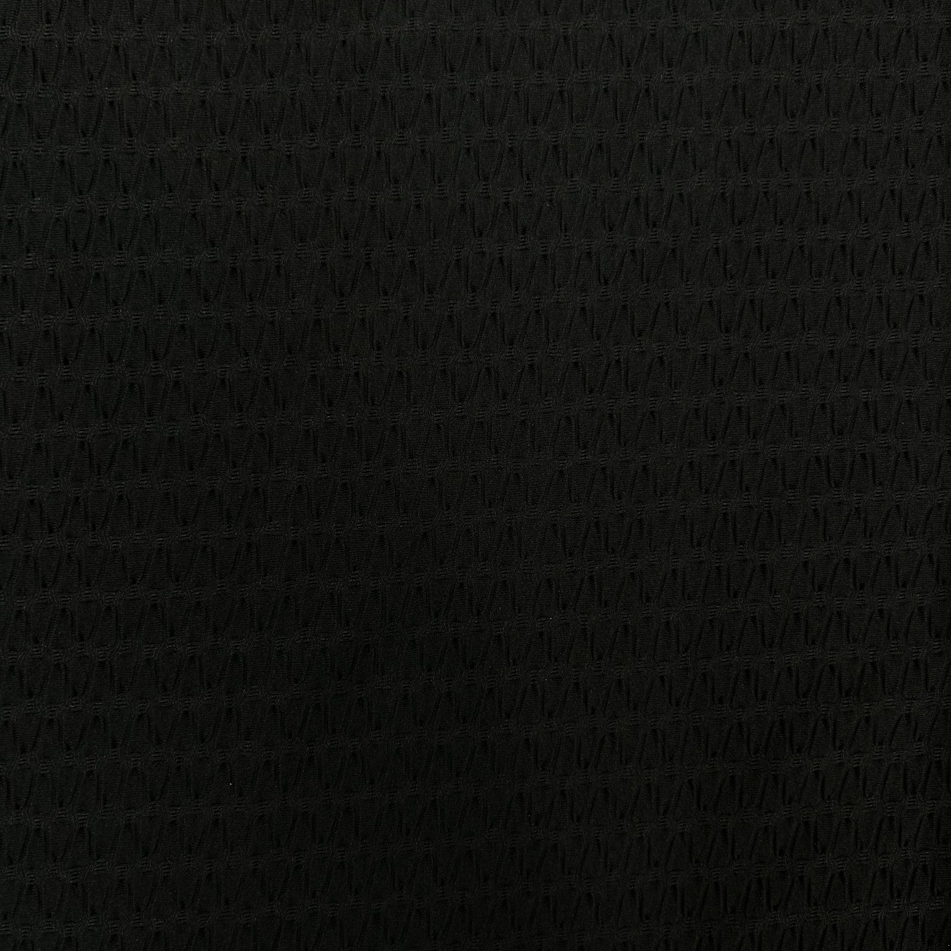 Black Crinkled Stretch Apparel Fabric | SALEXML088
