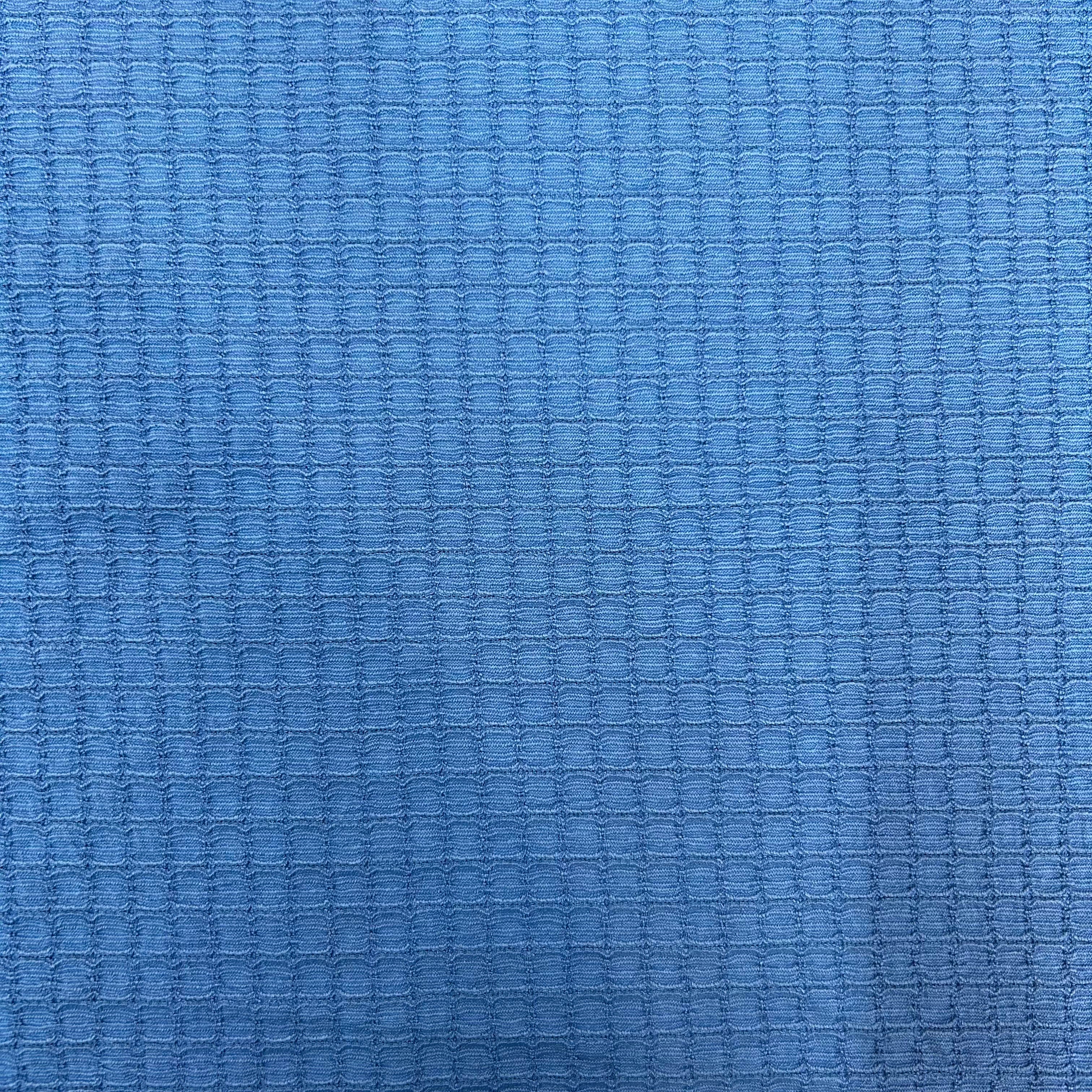Solid  Blue Crinkled Stretch Apparel Fabric | SALEXML087