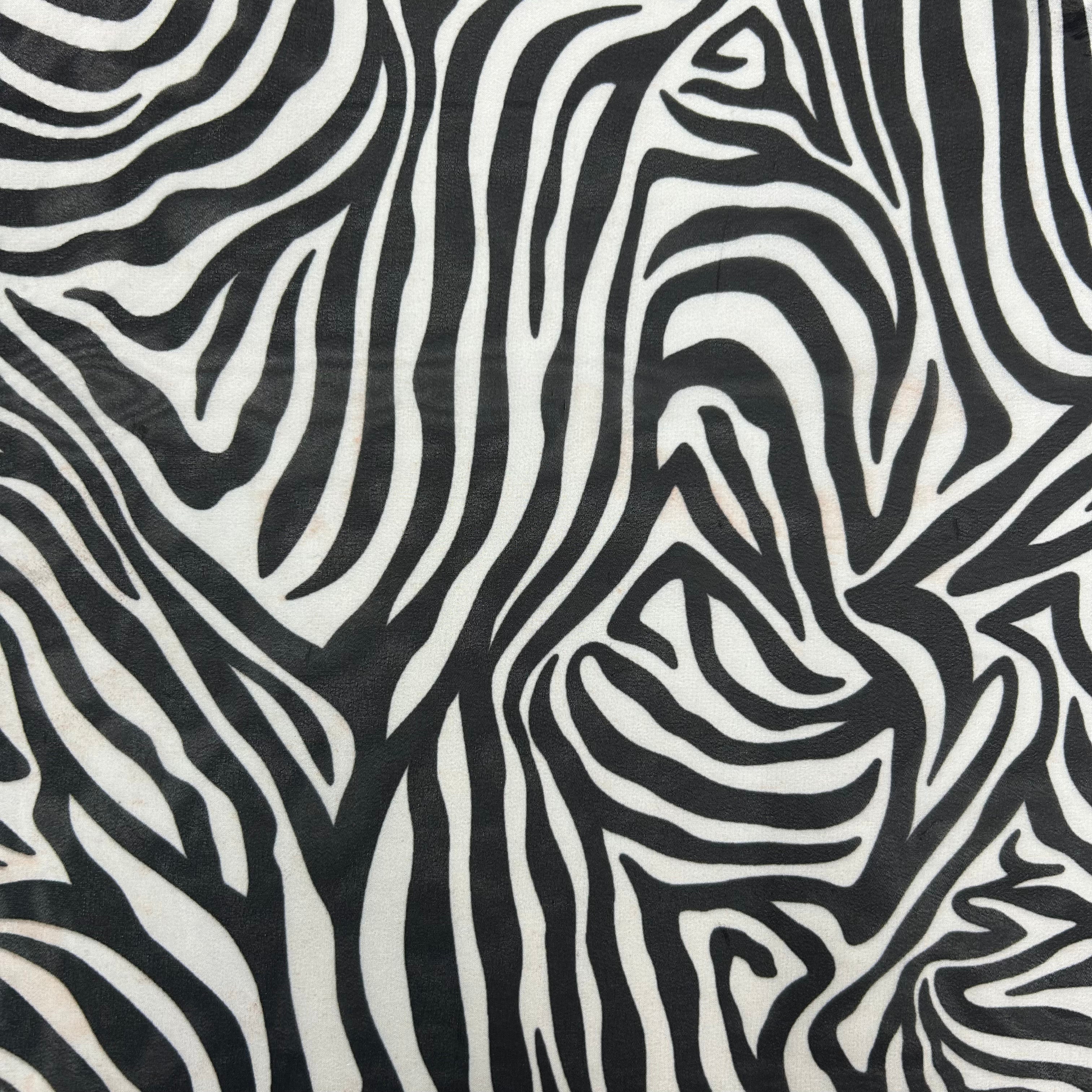Zebra Printed Polyester Chiffon | SALEXML092