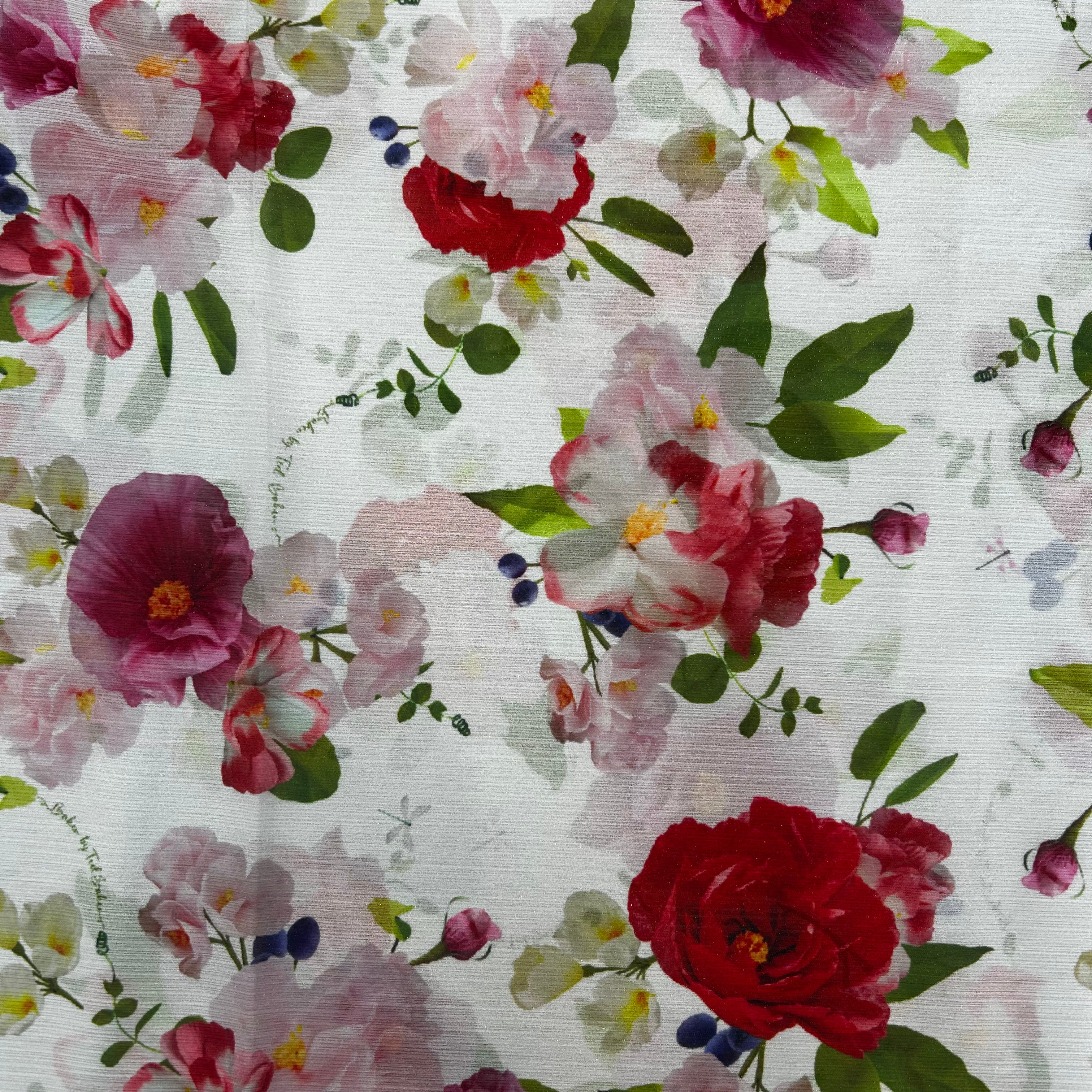 White Printed 100% Polyester Chiffon | SALEXML095
