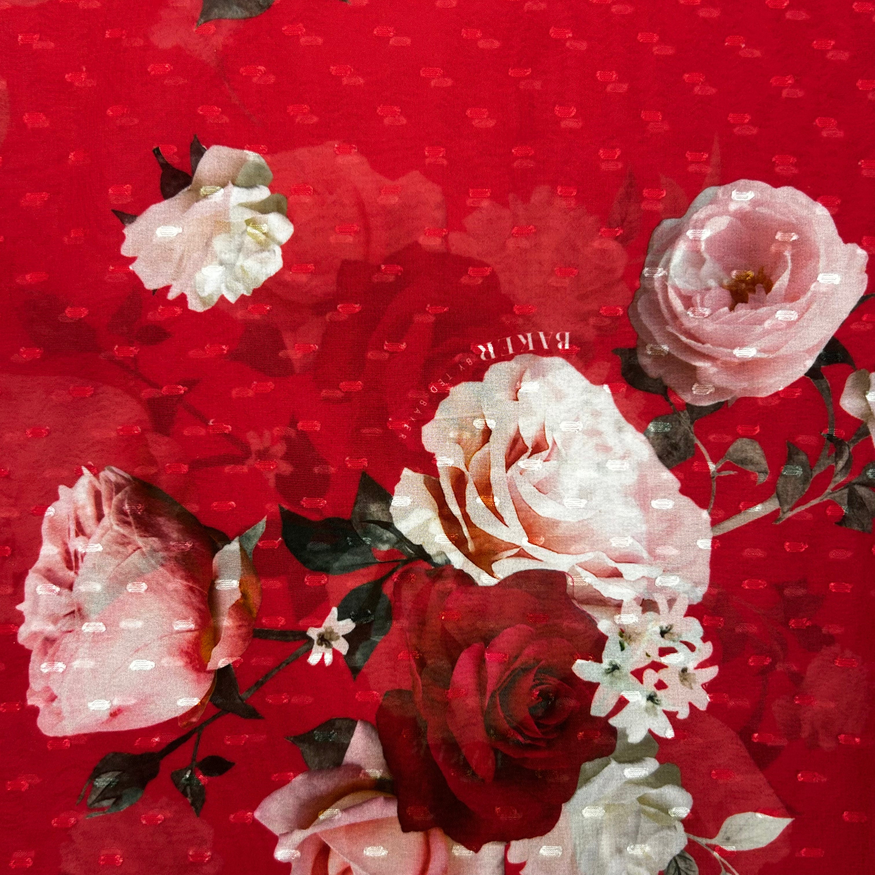 Red Ted Baker Printed Polyester Chiffon | SALEXML113