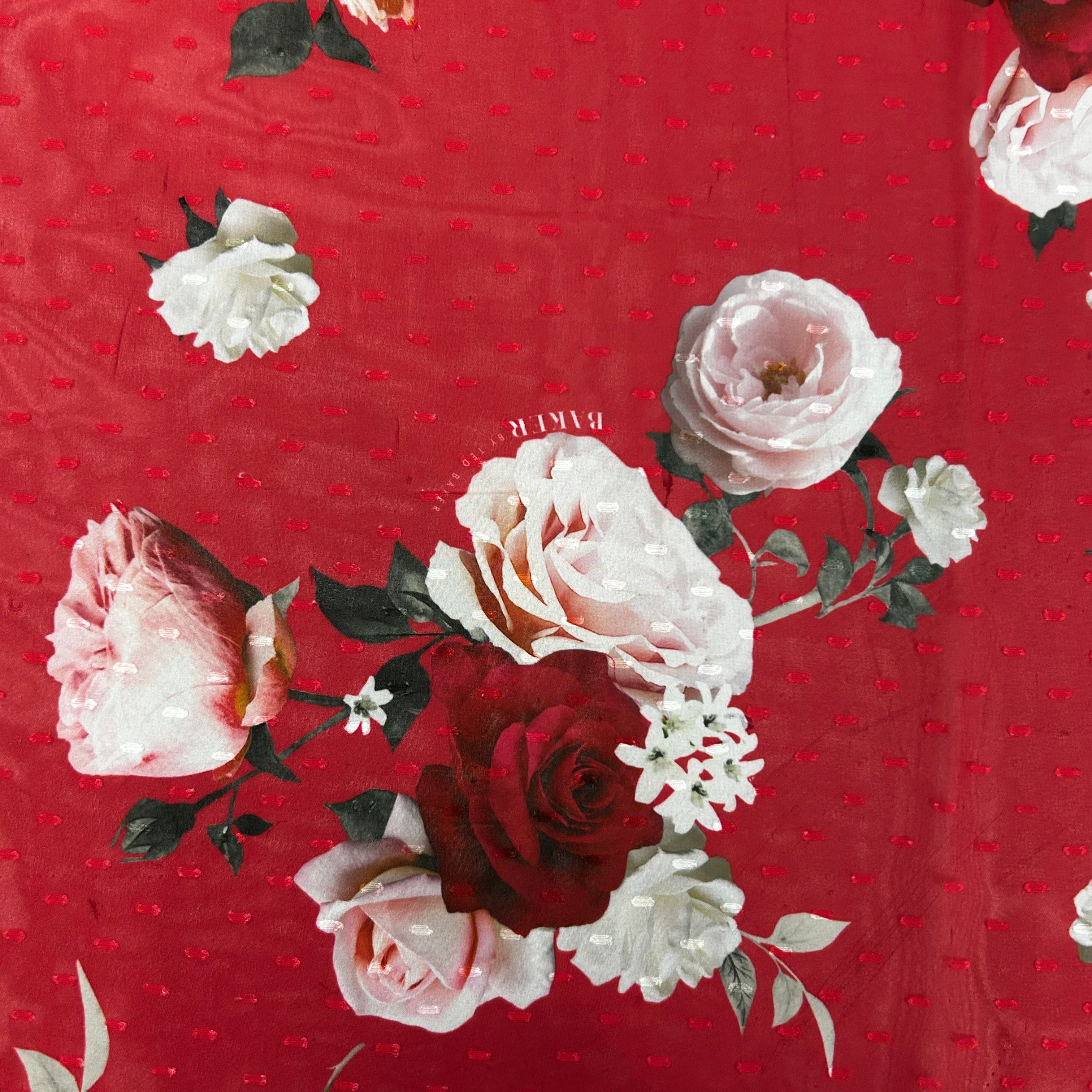Red Ted Baker Printed Polyester Chiffon | SALEXML113