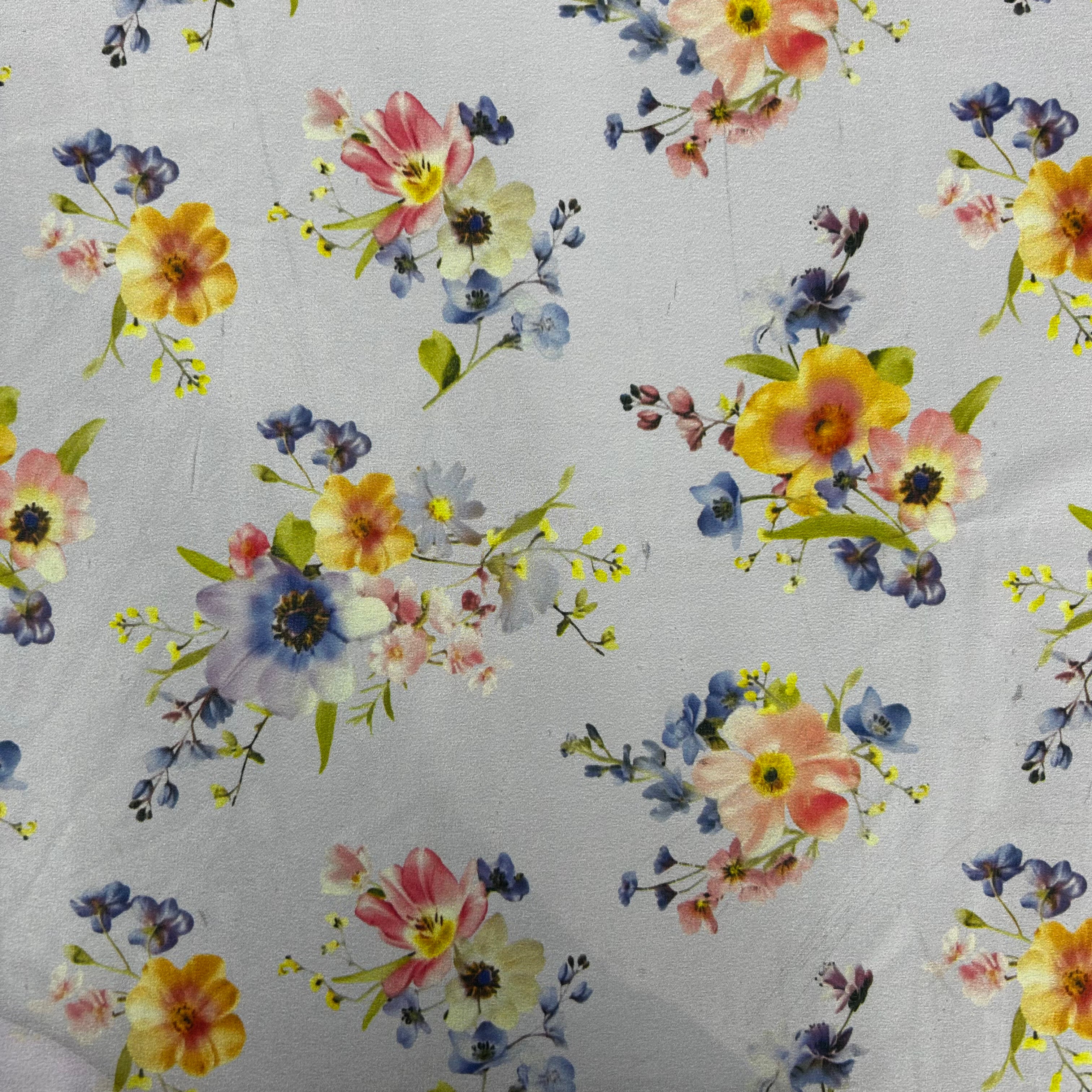 Purple Printed 100% Polyester Silky Chiffon | SALEXML115