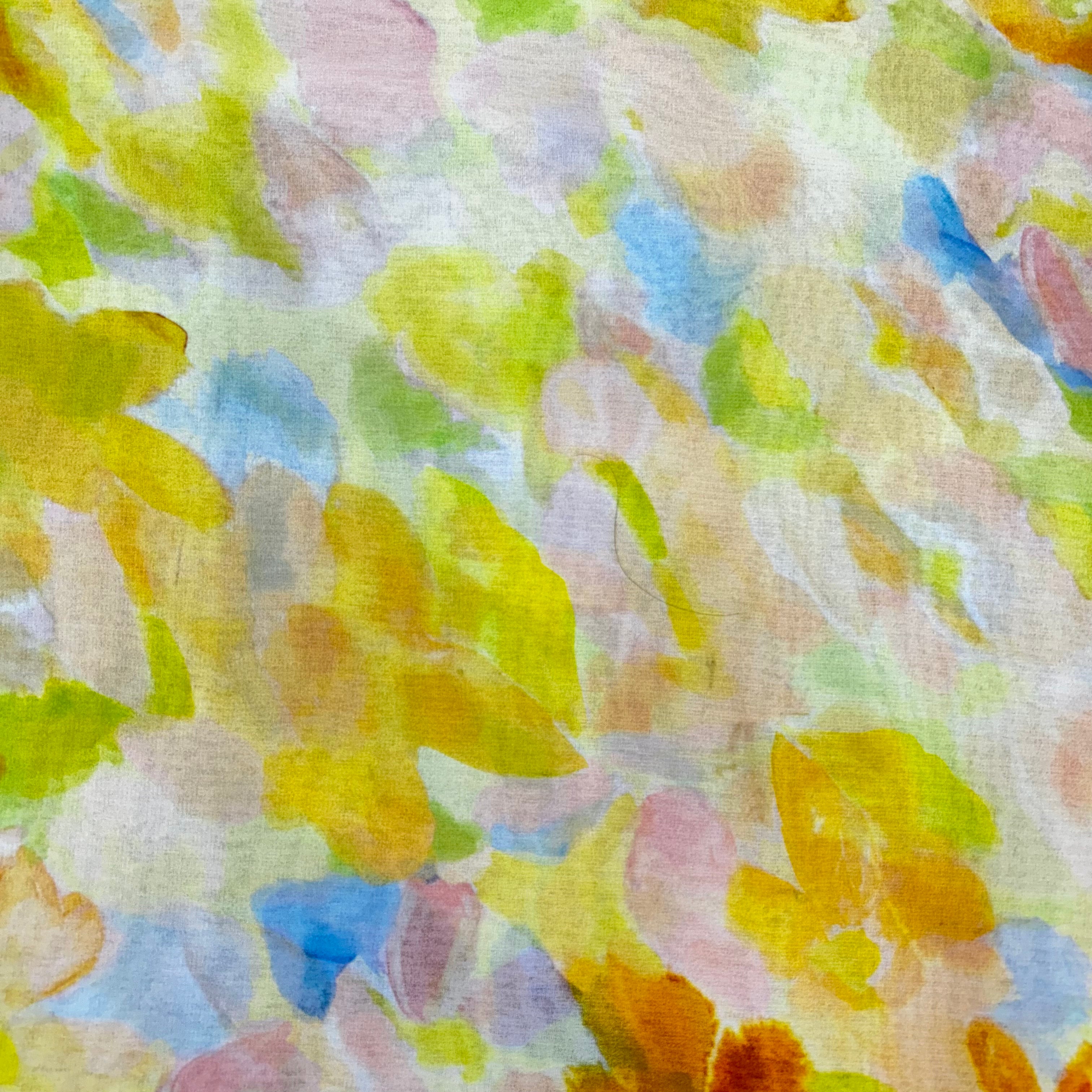 Yellow Printed Polyester Chiffon | SALEXML119