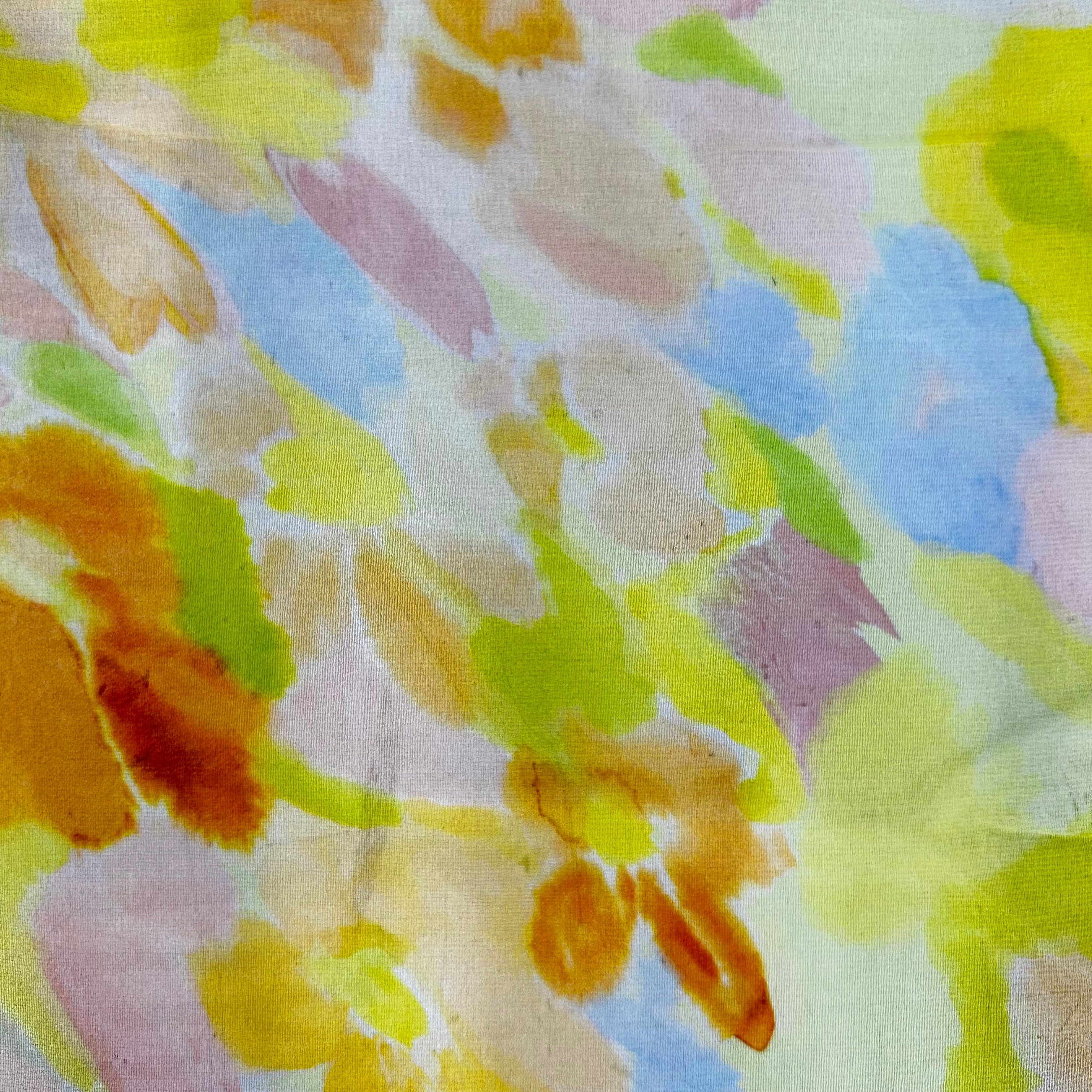 Yellow Printed Polyester Chiffon | SALEXML119