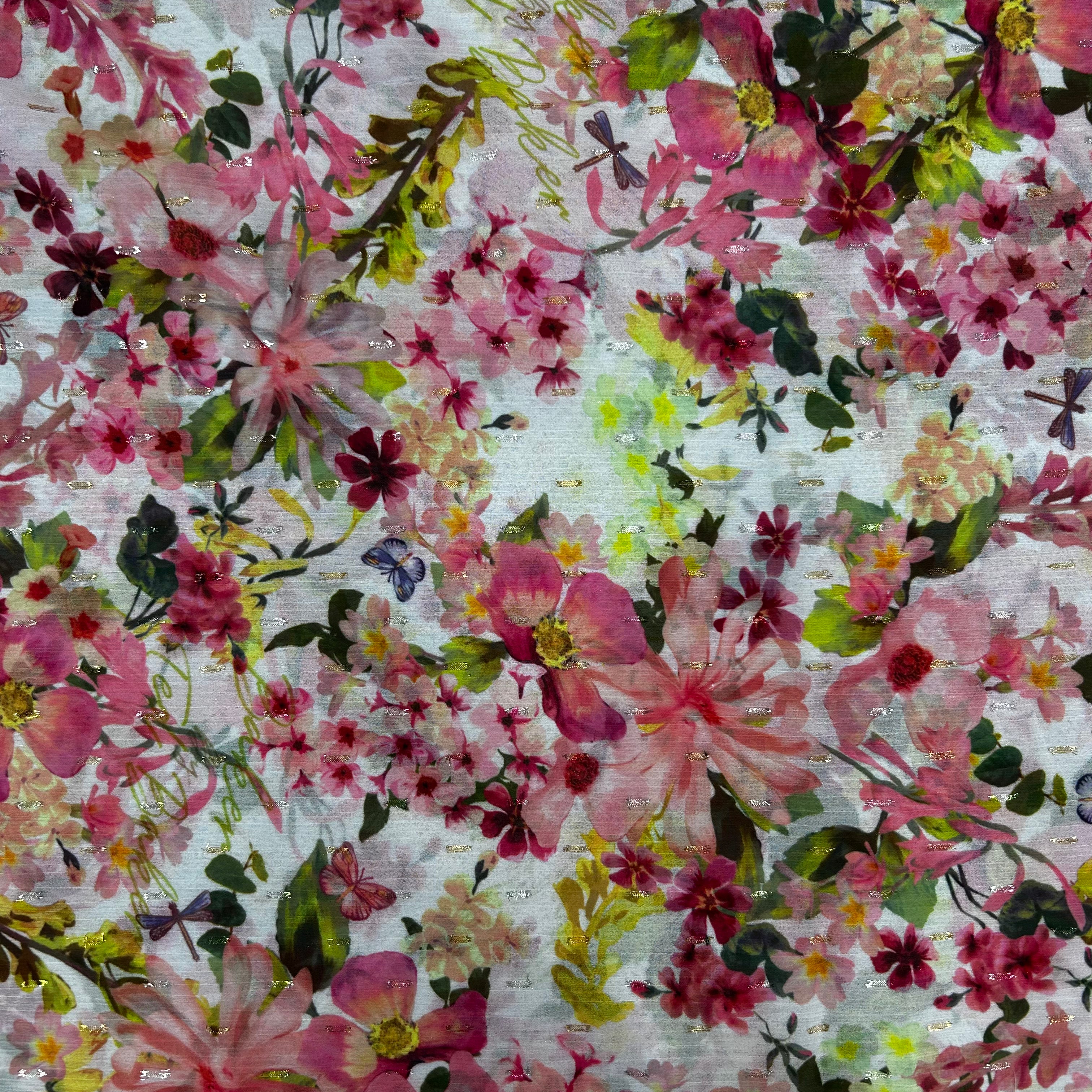 Floral Printed Polyester Chiffon - 1.9m | SALEXML121
