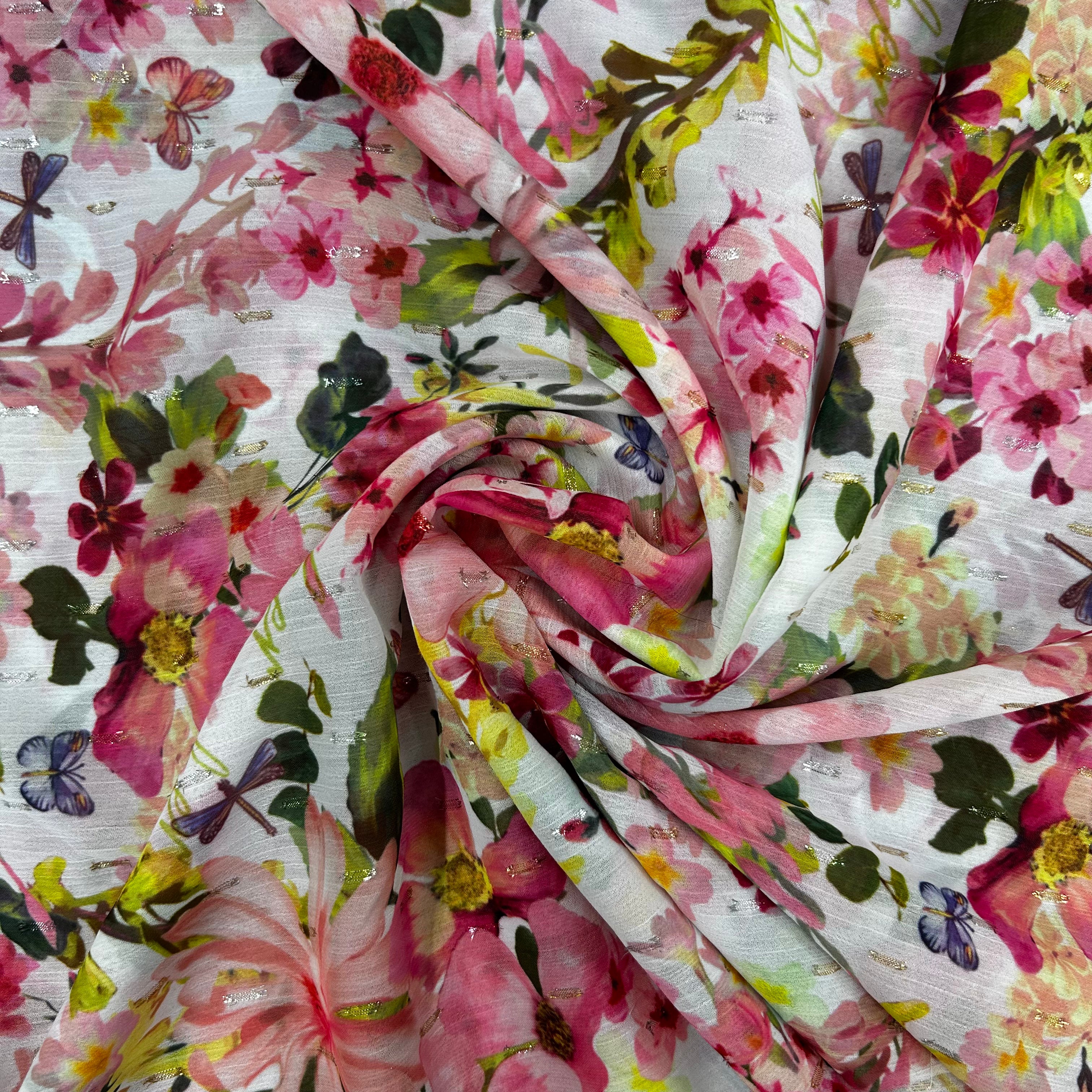 Floral Printed Polyester Chiffon - 1.9m | SALEXML121