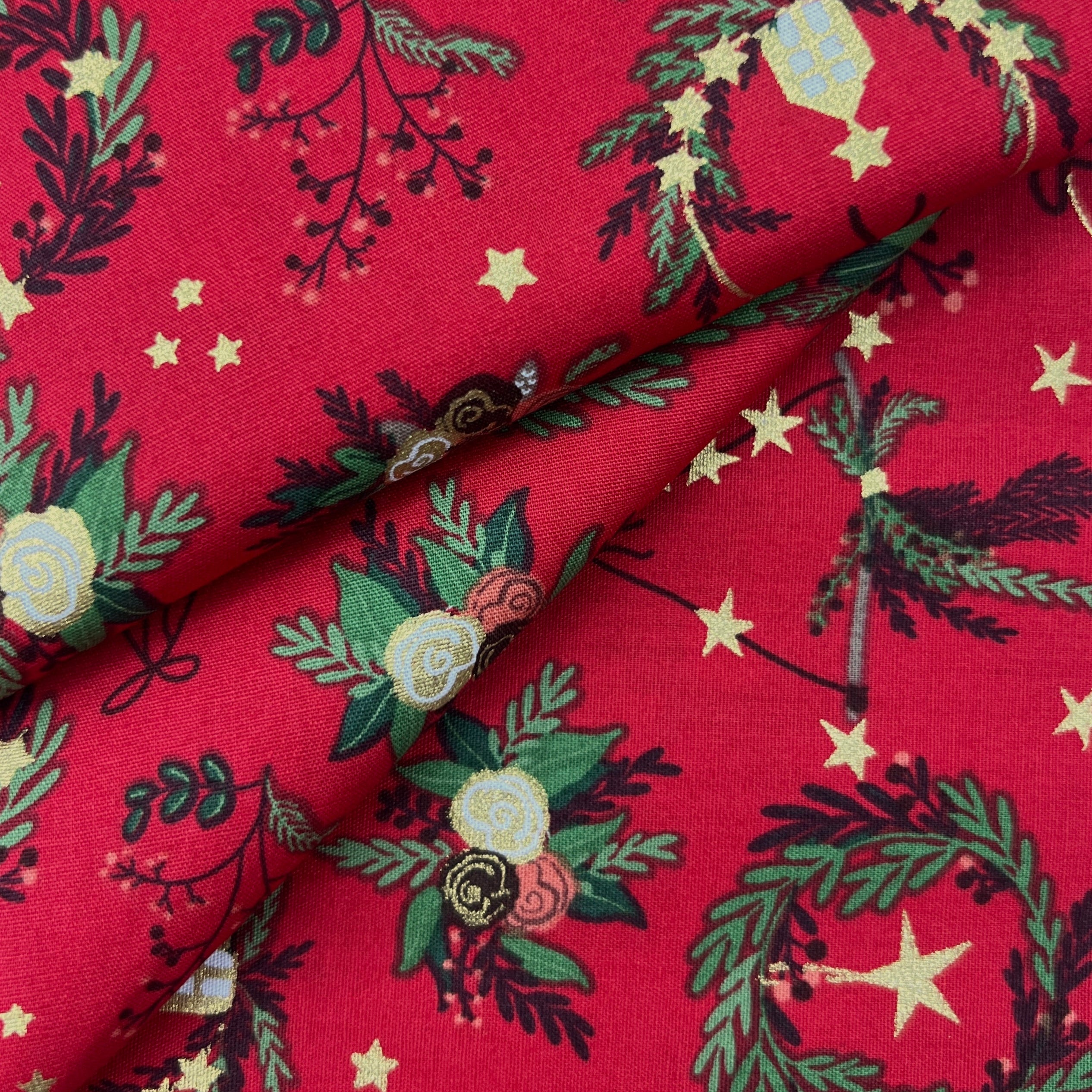 100% Cotton Poplin Foil Printed Christmas Fabric NB0072 22703 | Galedi Fabrics