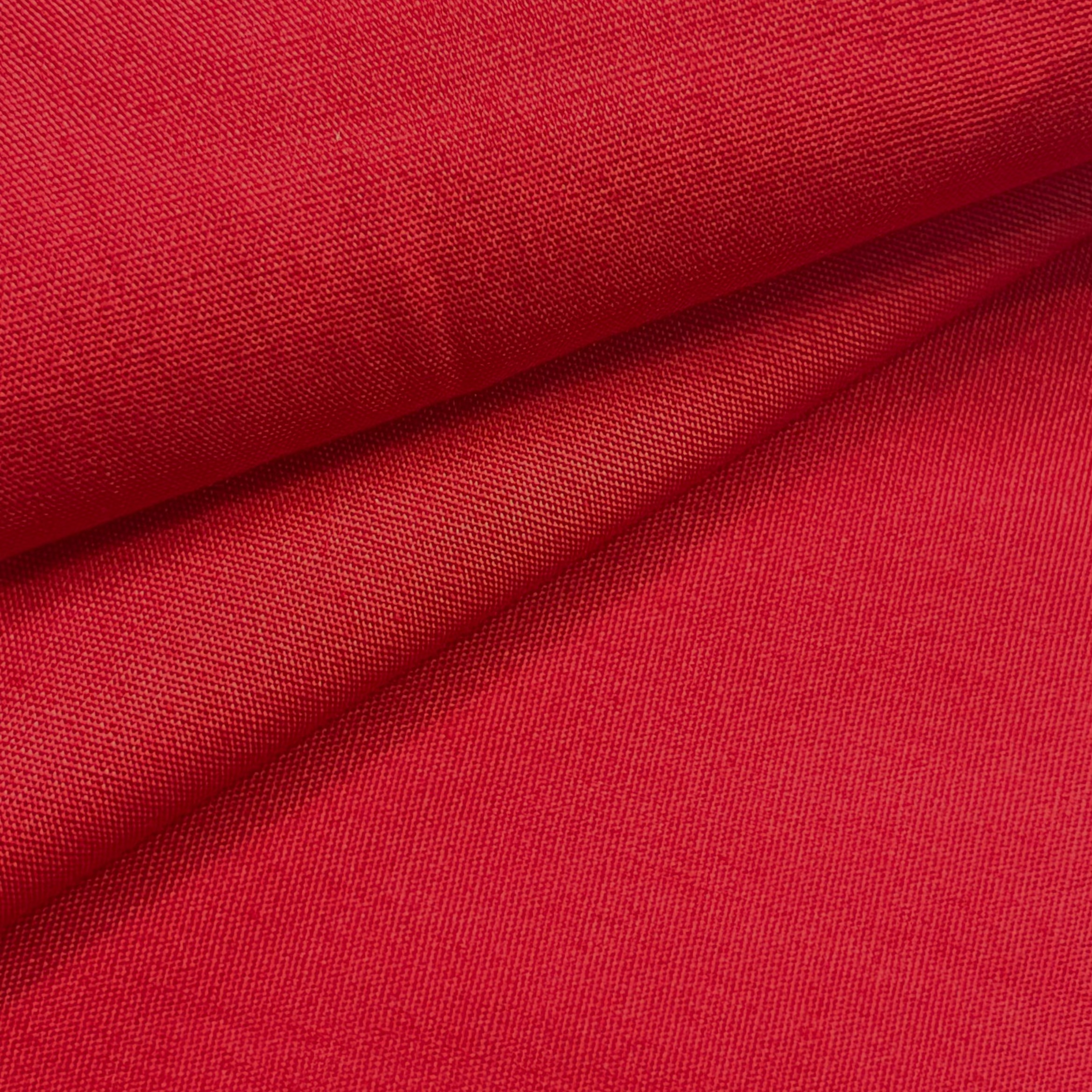 Red cotton poplin fabric with a visible weave texture.