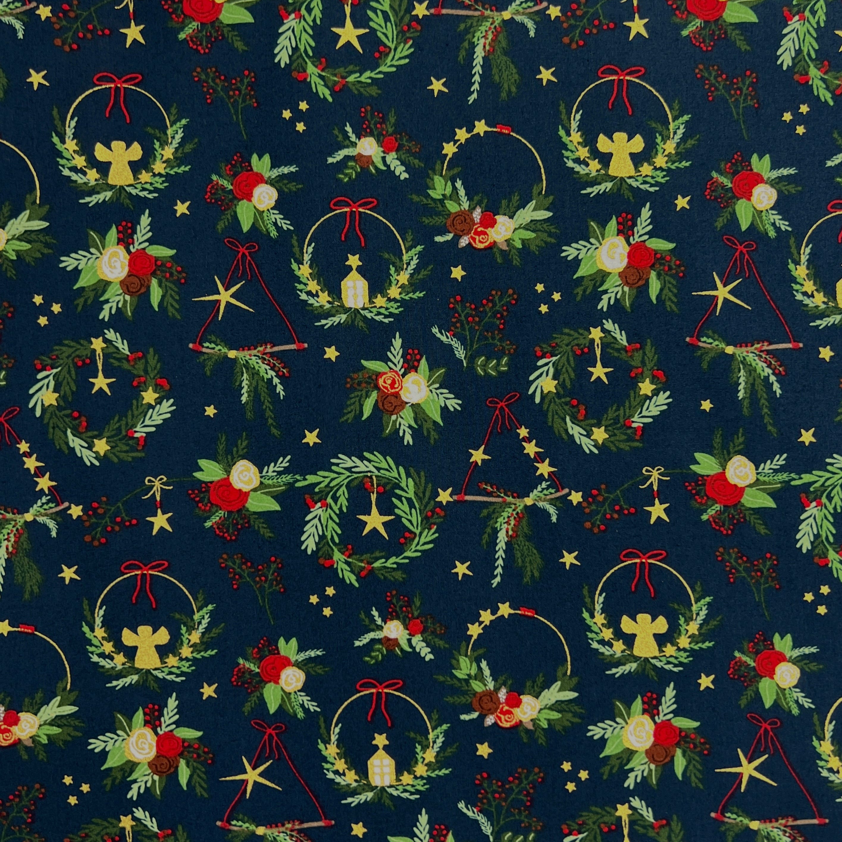 100% Cotton Poplin Foil Printed Christmas Fabric NB0072 22703 | Galedi Fabrics