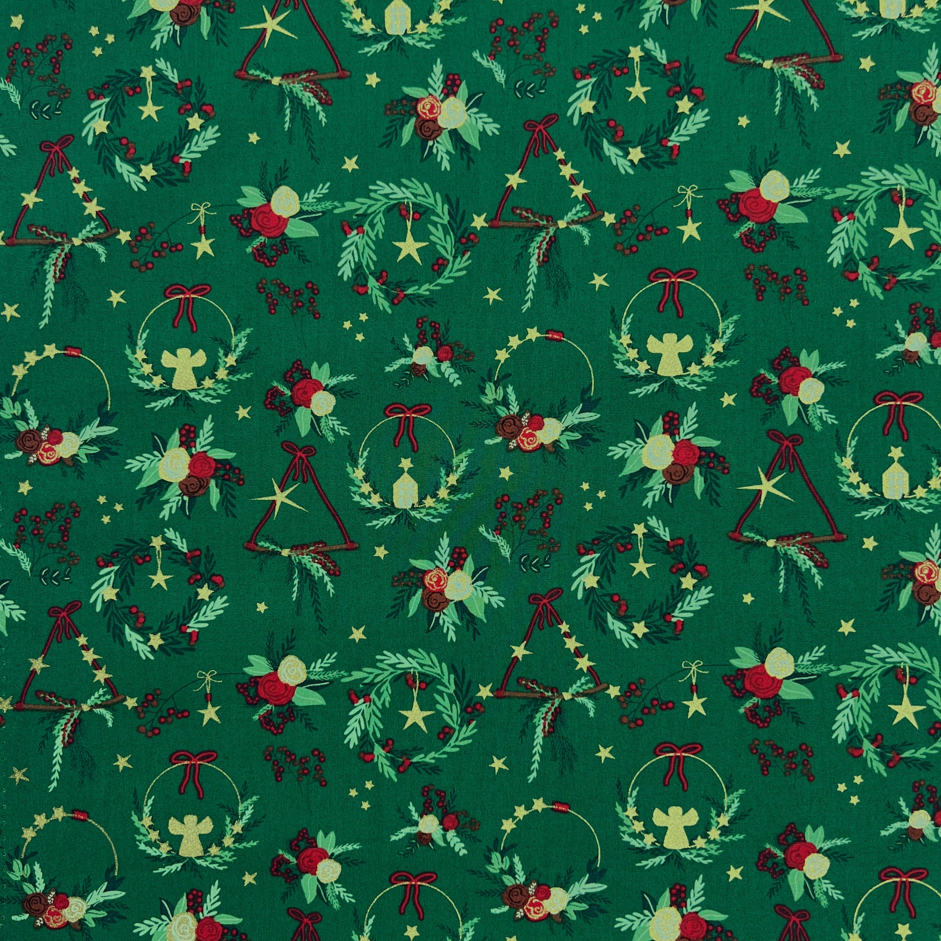 100% Cotton Poplin Foil Printed Christmas Fabric NB0072 22703 | Galedi Fabrics