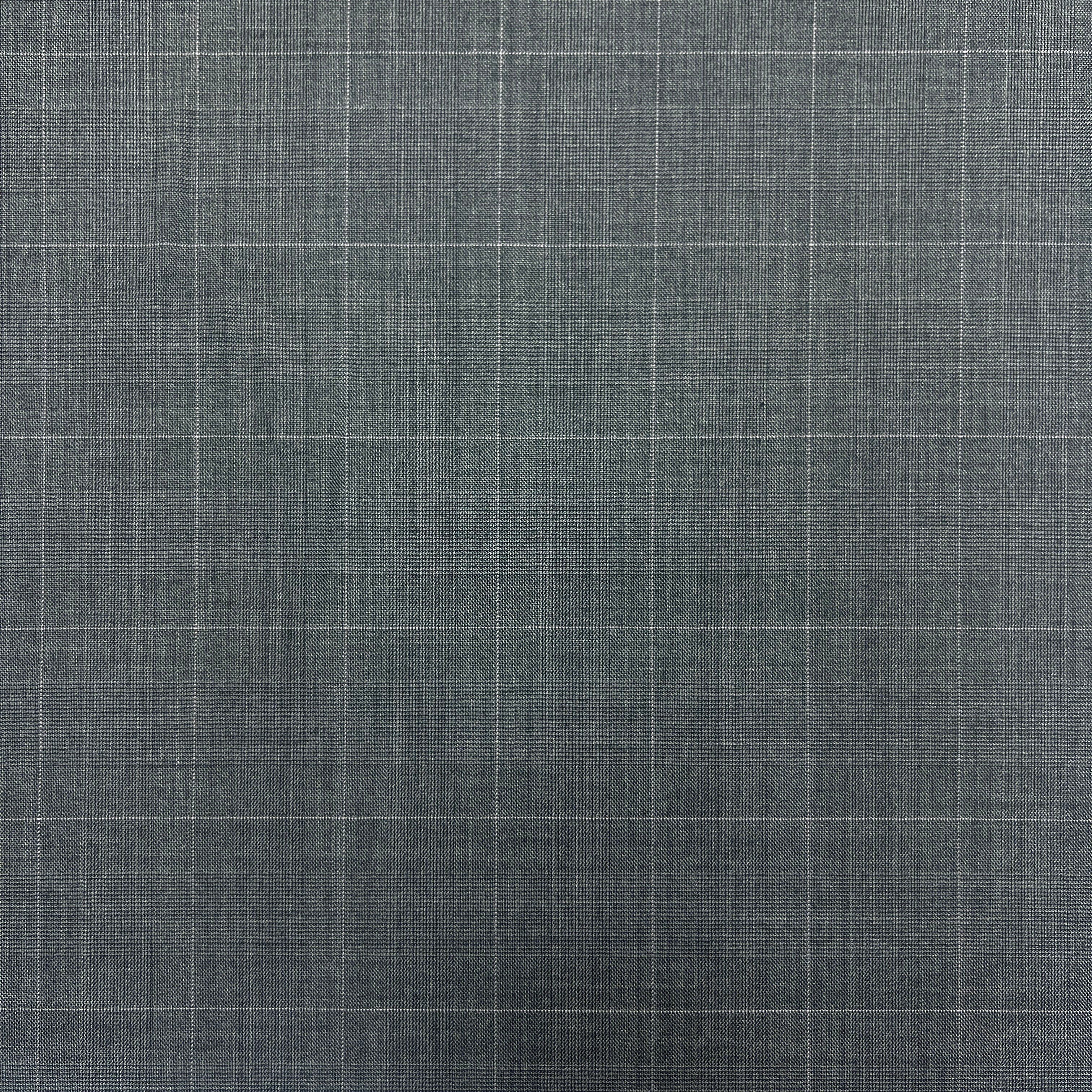 A close-up of a dark gray woven fabric with a subtle grid pattern.