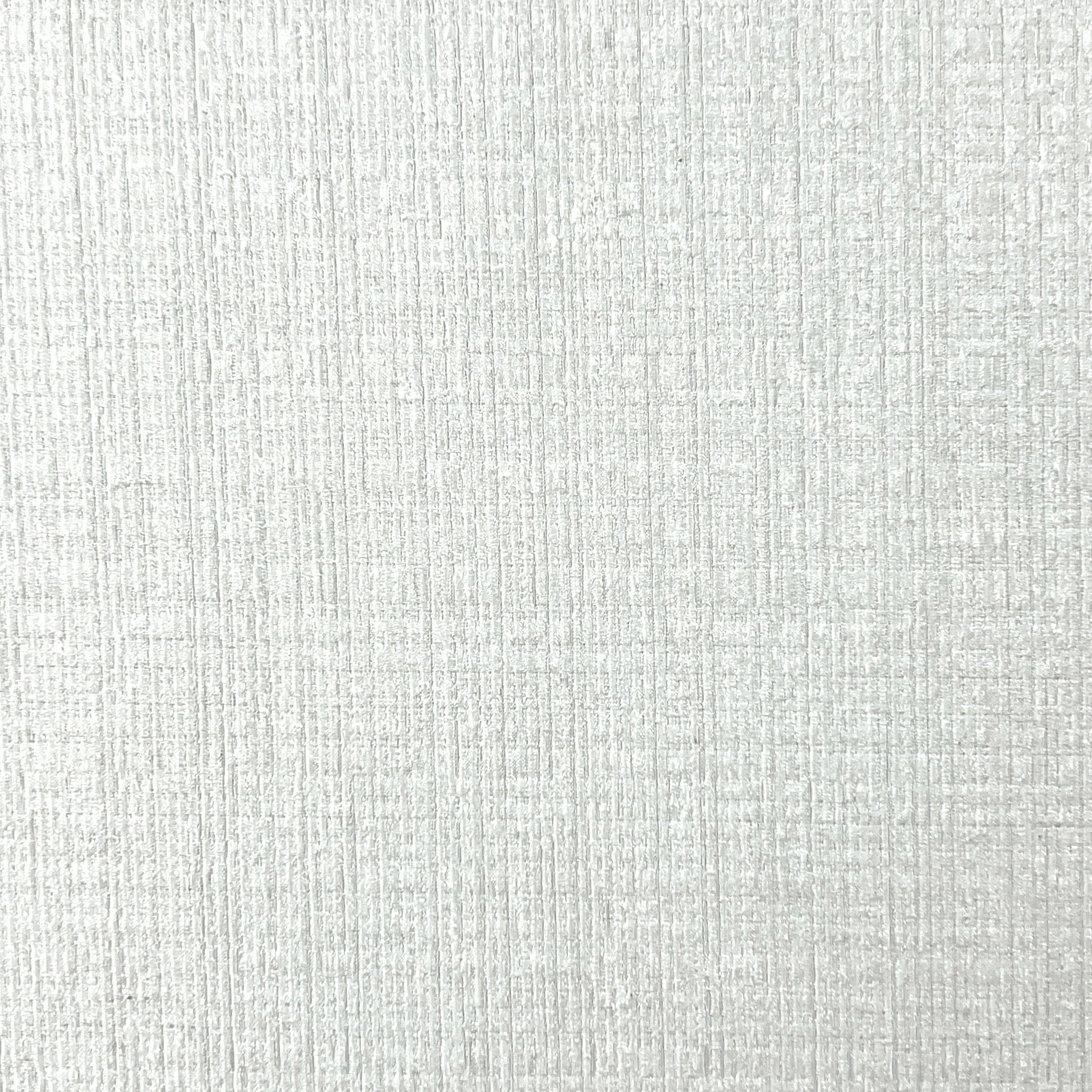A close-up of a light gray textured fabric with a fine linen-like weave pattern.
