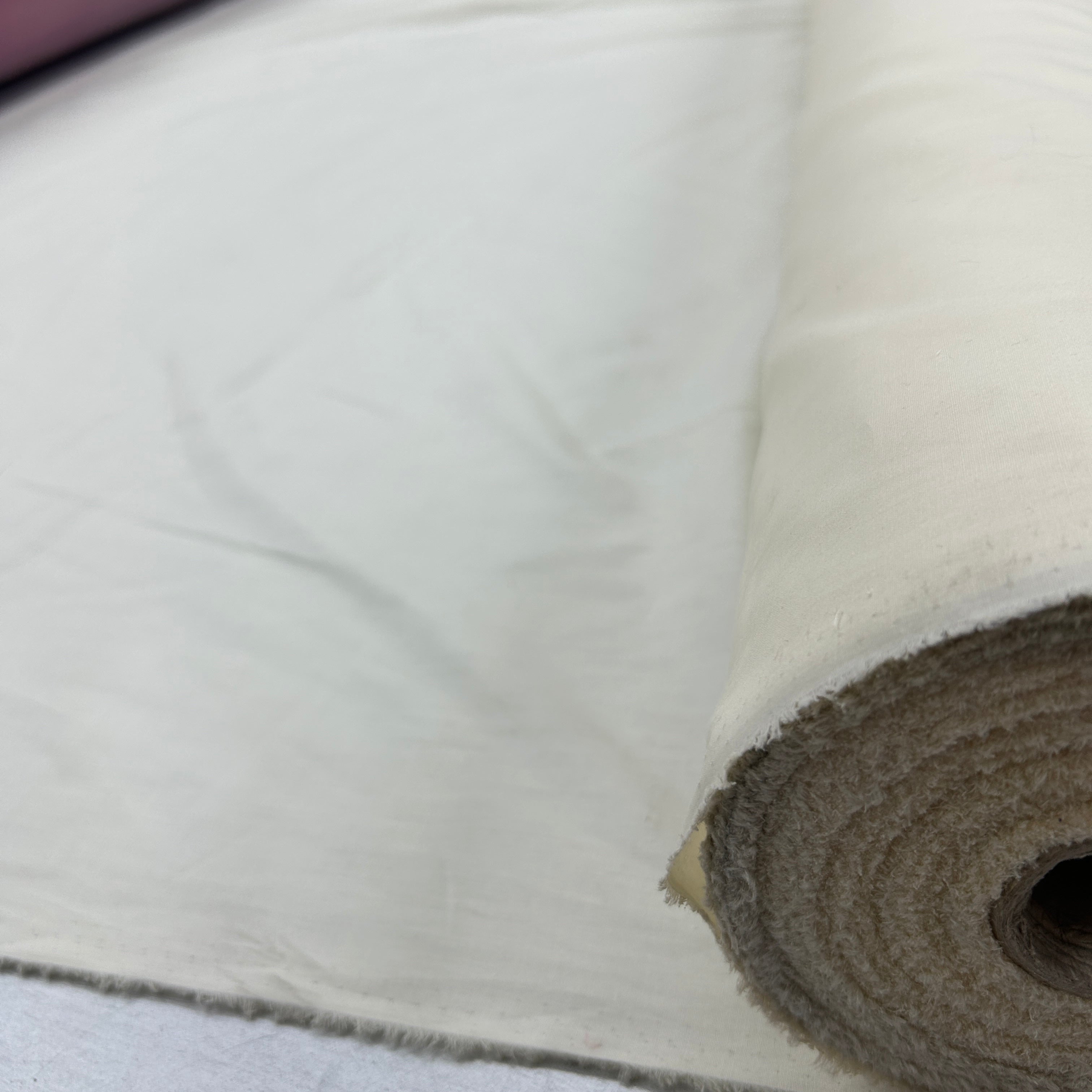Cream Polyester and Cotton Blend Textile Fabric | SALEXML476