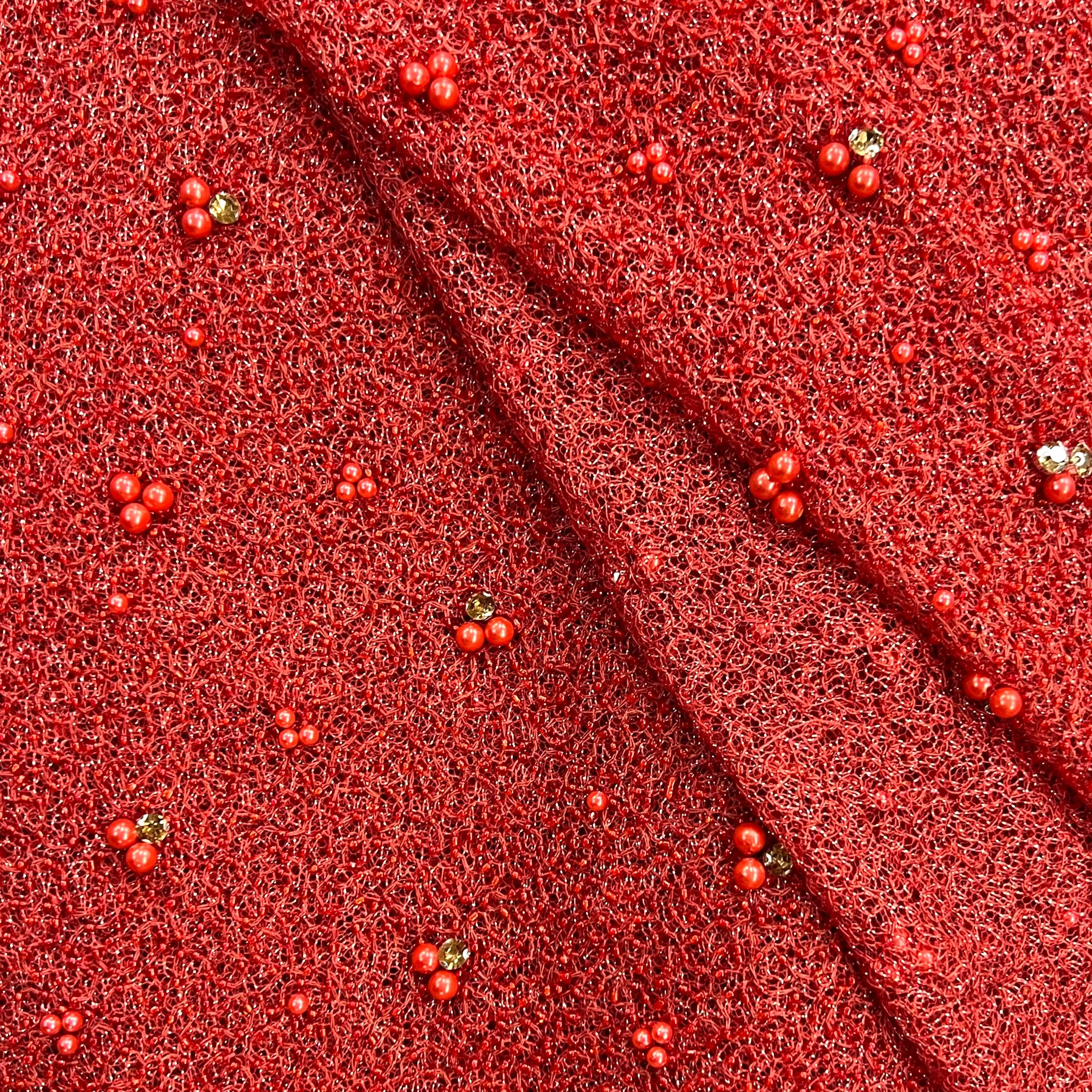 Beaded Net With Pearls & Stones AE027 AI/E/21479