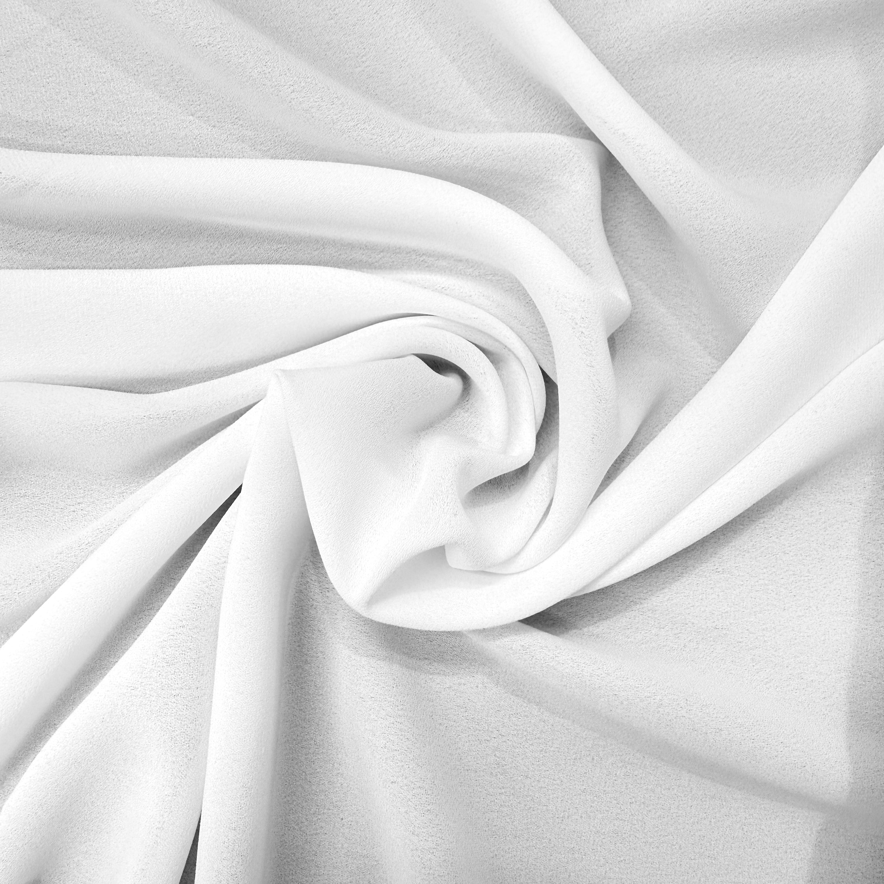 White Thin Crepe Lightweight Sheer Draping Fabric | SALEXM42