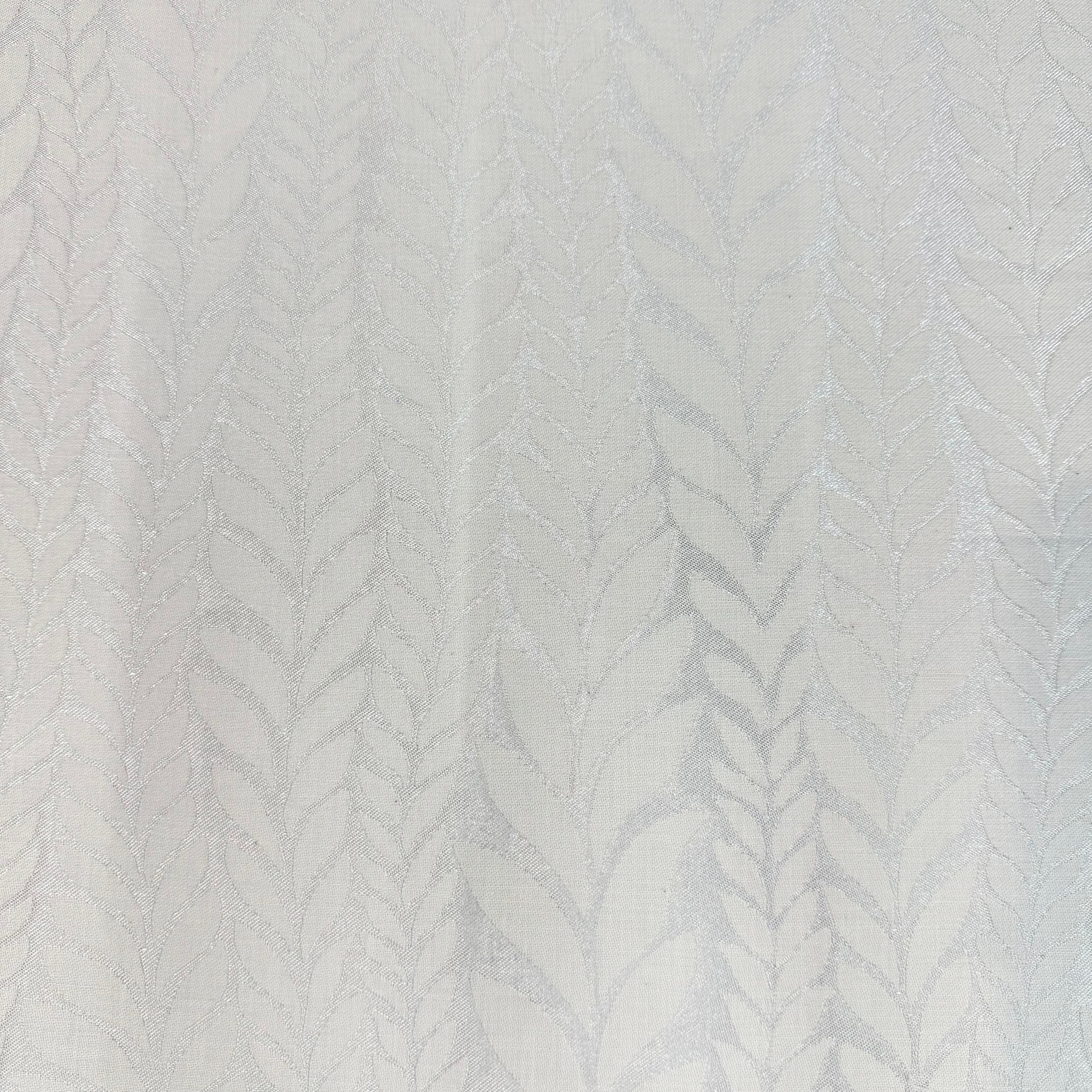 Ivory Jacquard Silver Leaf Pattern  – 3.7m | SALEXM49