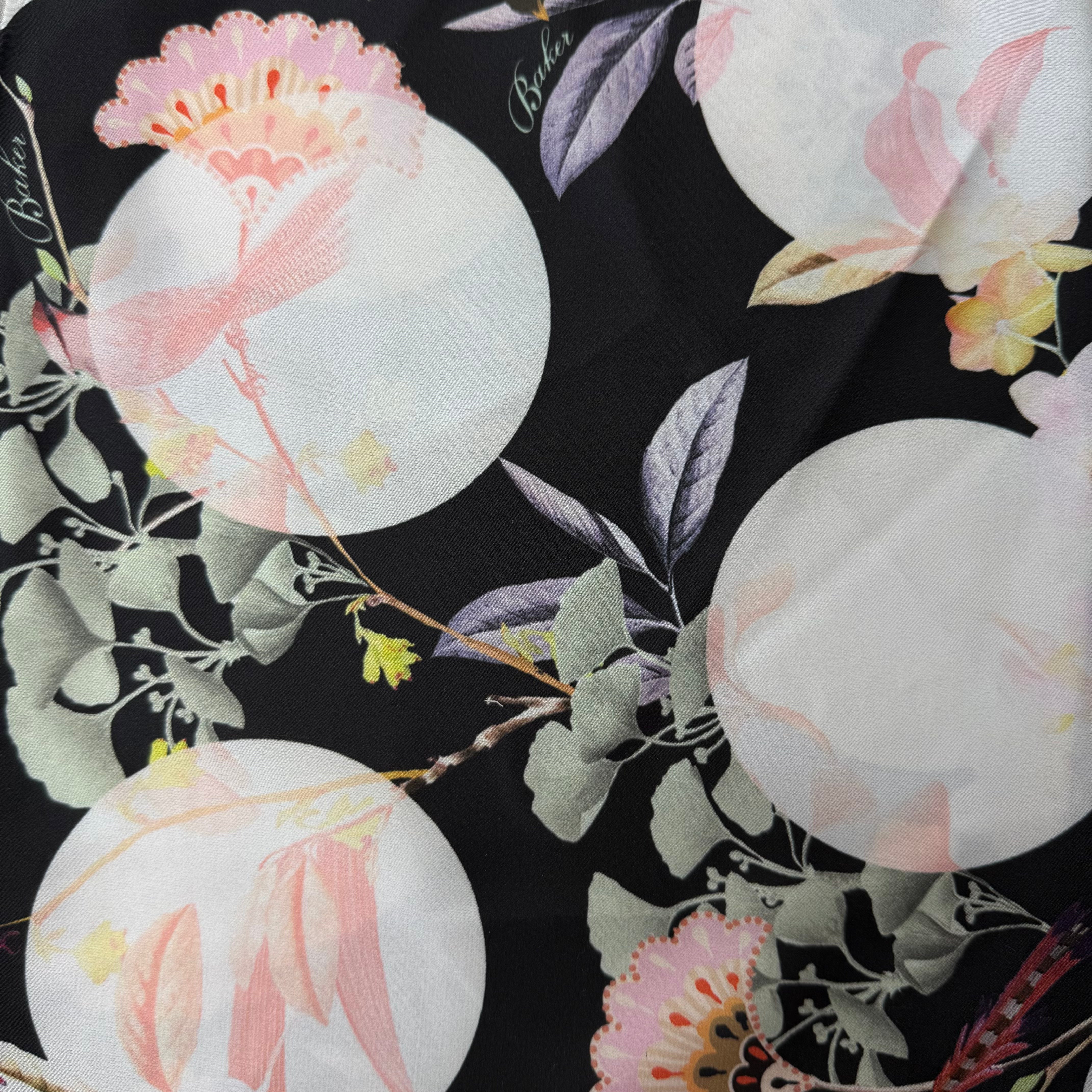 Galedi Fabrics Black Floral Printed Polyester Dressmaking Fabric - 2.0m