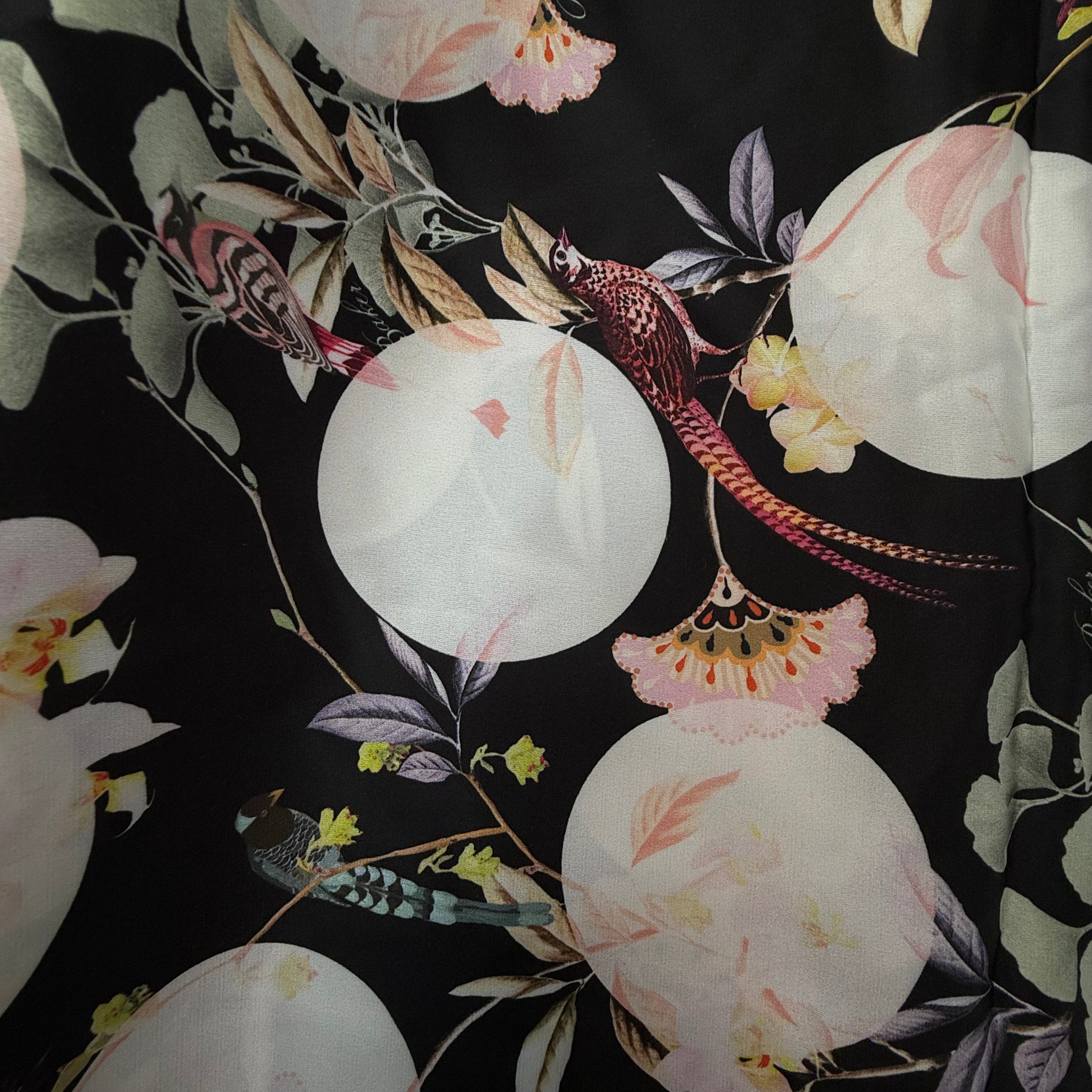 Galedi Fabrics Black Floral Printed Polyester Dressmaking Fabric - 2.0m