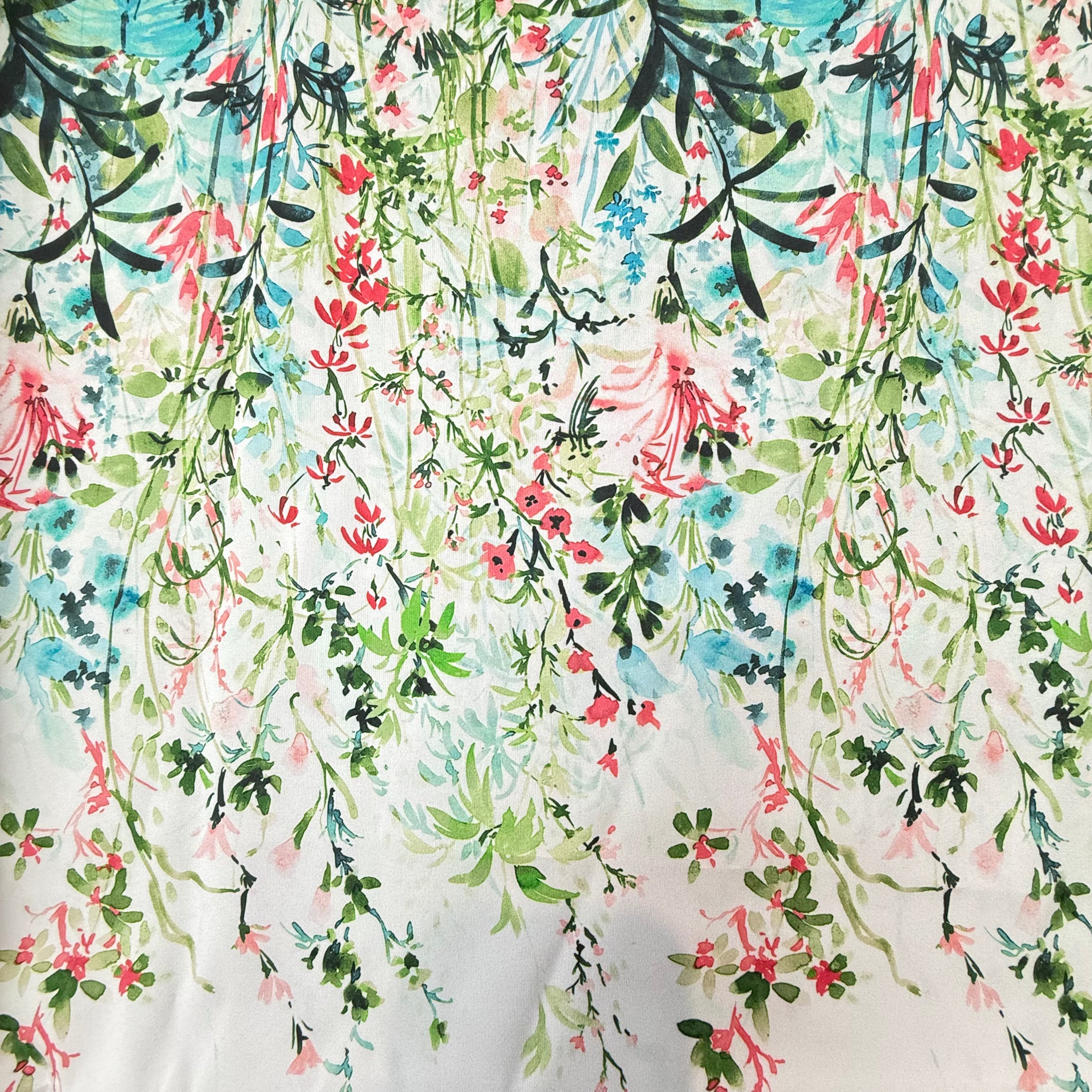 Floral Printed Polyester Taffeta Fabric – 2.0m | SALEXM86
