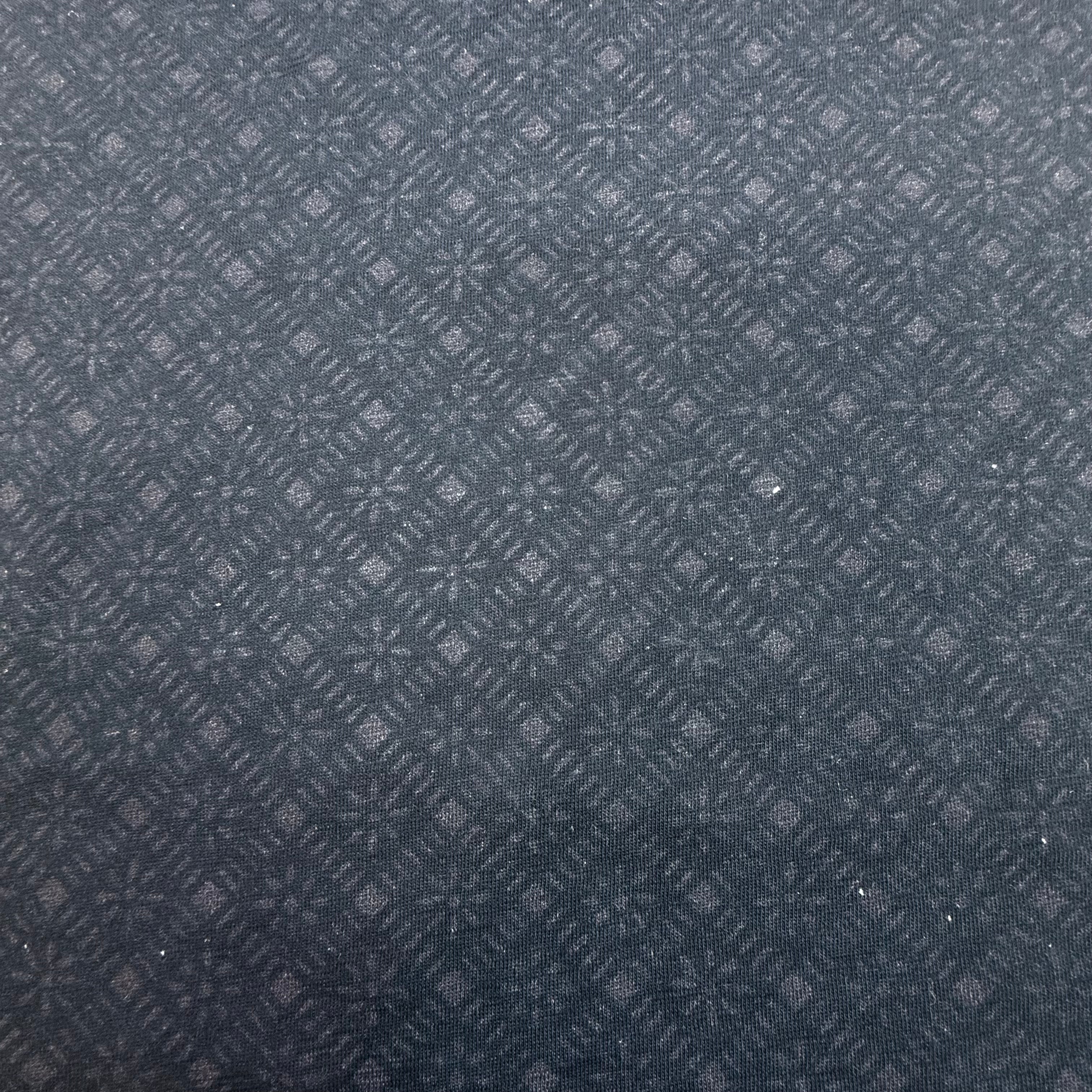 Navy Printed Jersey Remnant Stretch Fabric - 4m | SALEXM108