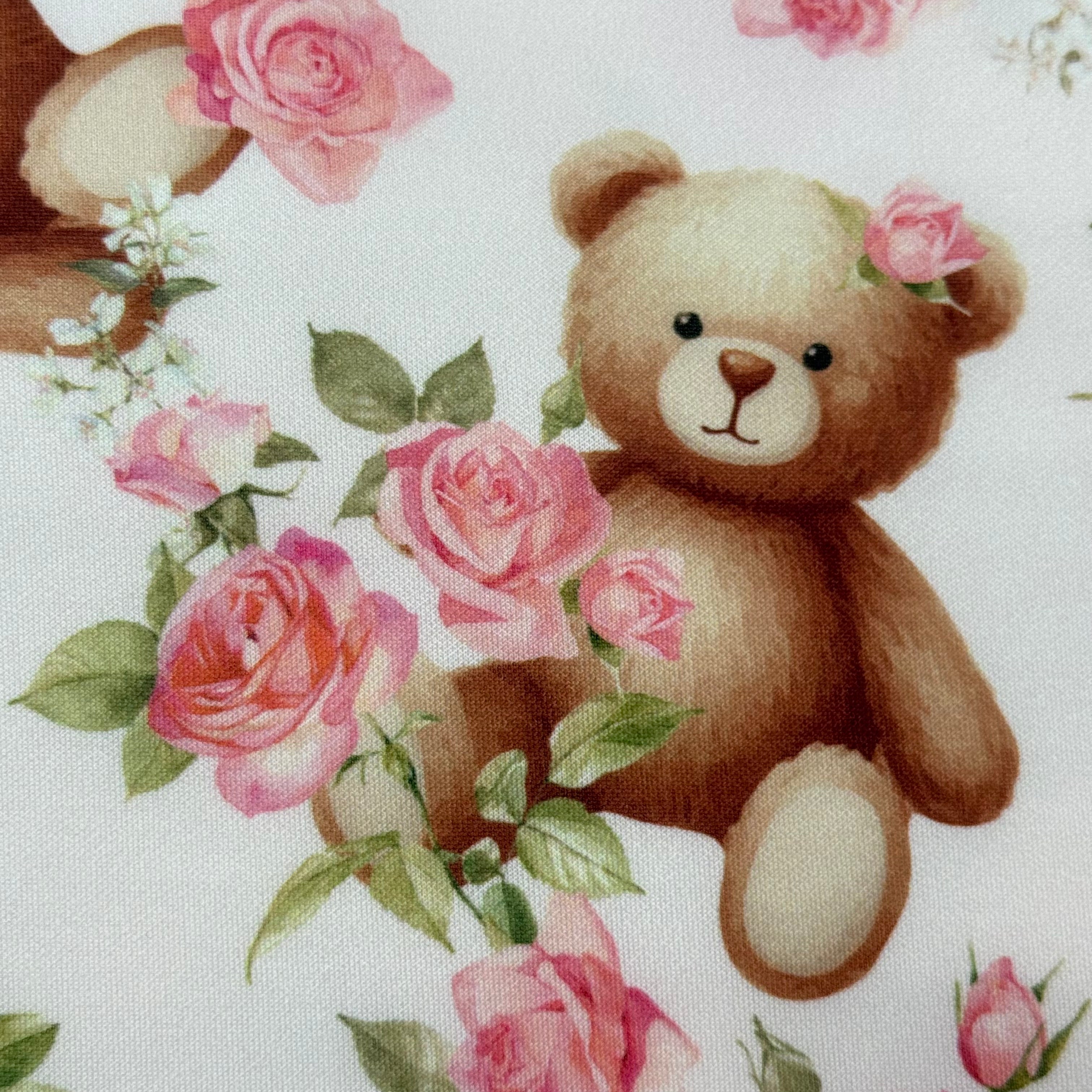 Peach Teddy Printed Scuba Jersey, 2.50m | SALEXM193
