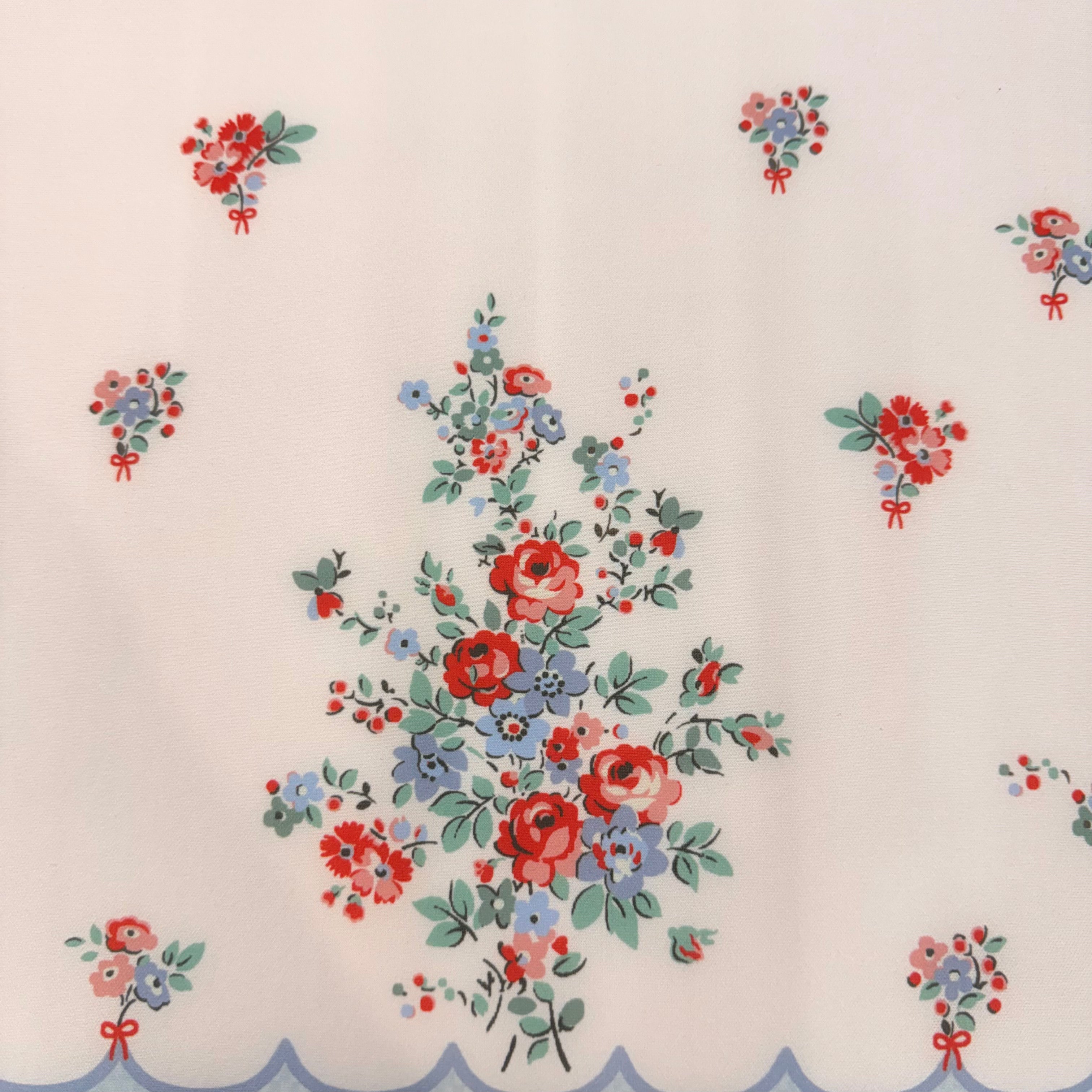Blue & White- Checked, Floral- Scuba Jersey -1.20m | SALEXM198